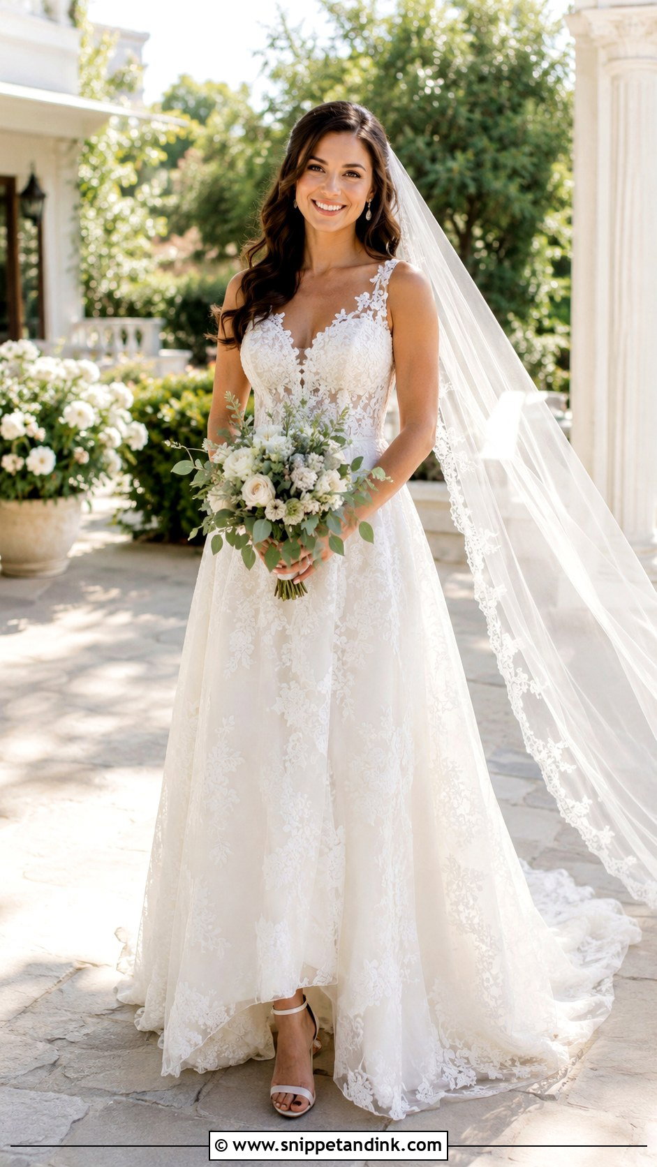 Lace A Line Wedding Dress - Snippet and Ink - 20 A Frame Wedding Dresses
