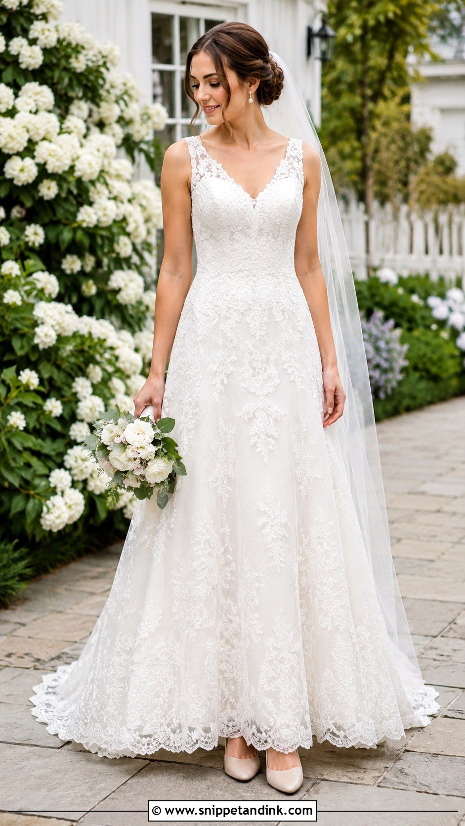 Lace A Line Wedding Dress - Snippet and Ink - 20 Comfy Wedding Dress Ideas