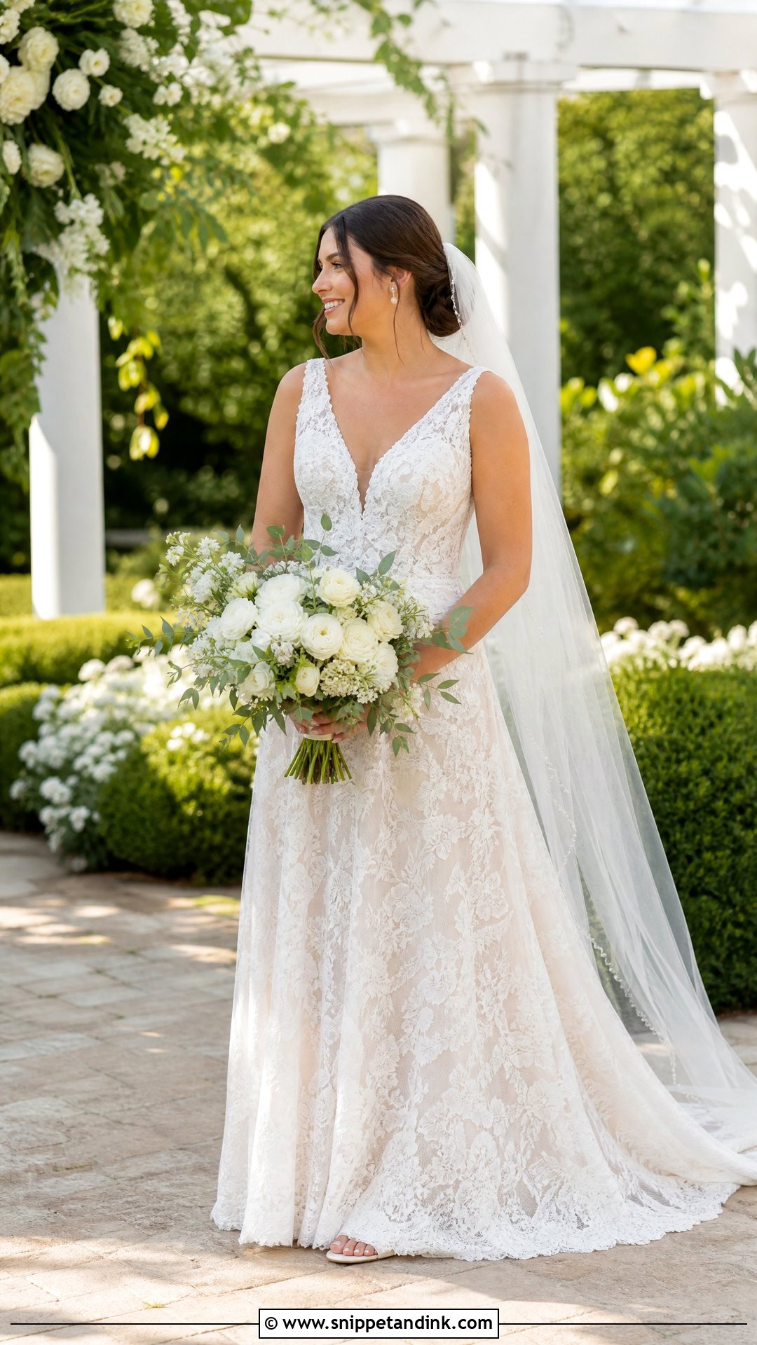 Lace A Line Wedding Dress - Snippet and Ink - 20 Wedding Bridal Dress Ideas