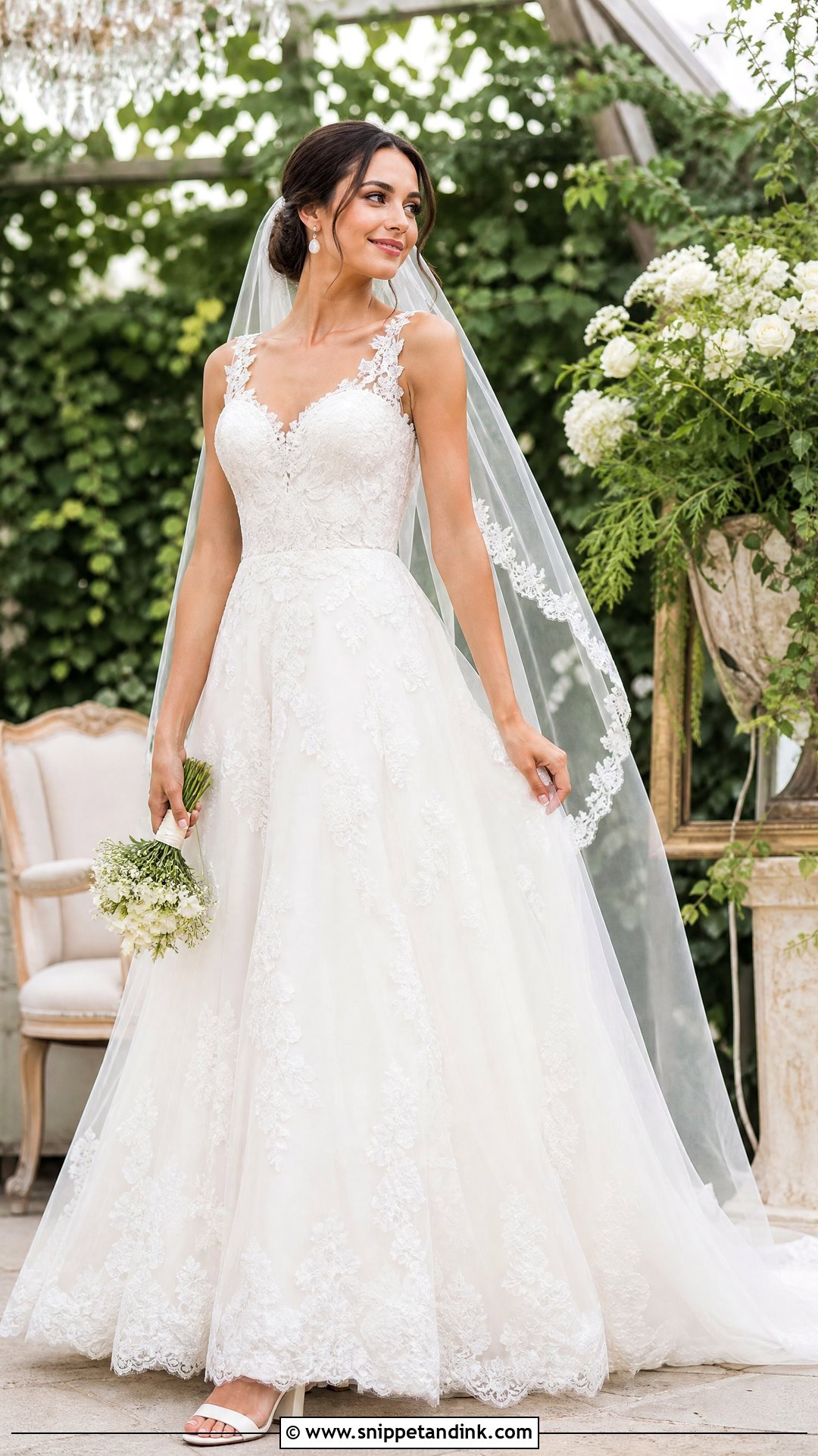 Lace A Line Wedding Dress - Snippet and Ink - 20 Wedding Dresses Photos