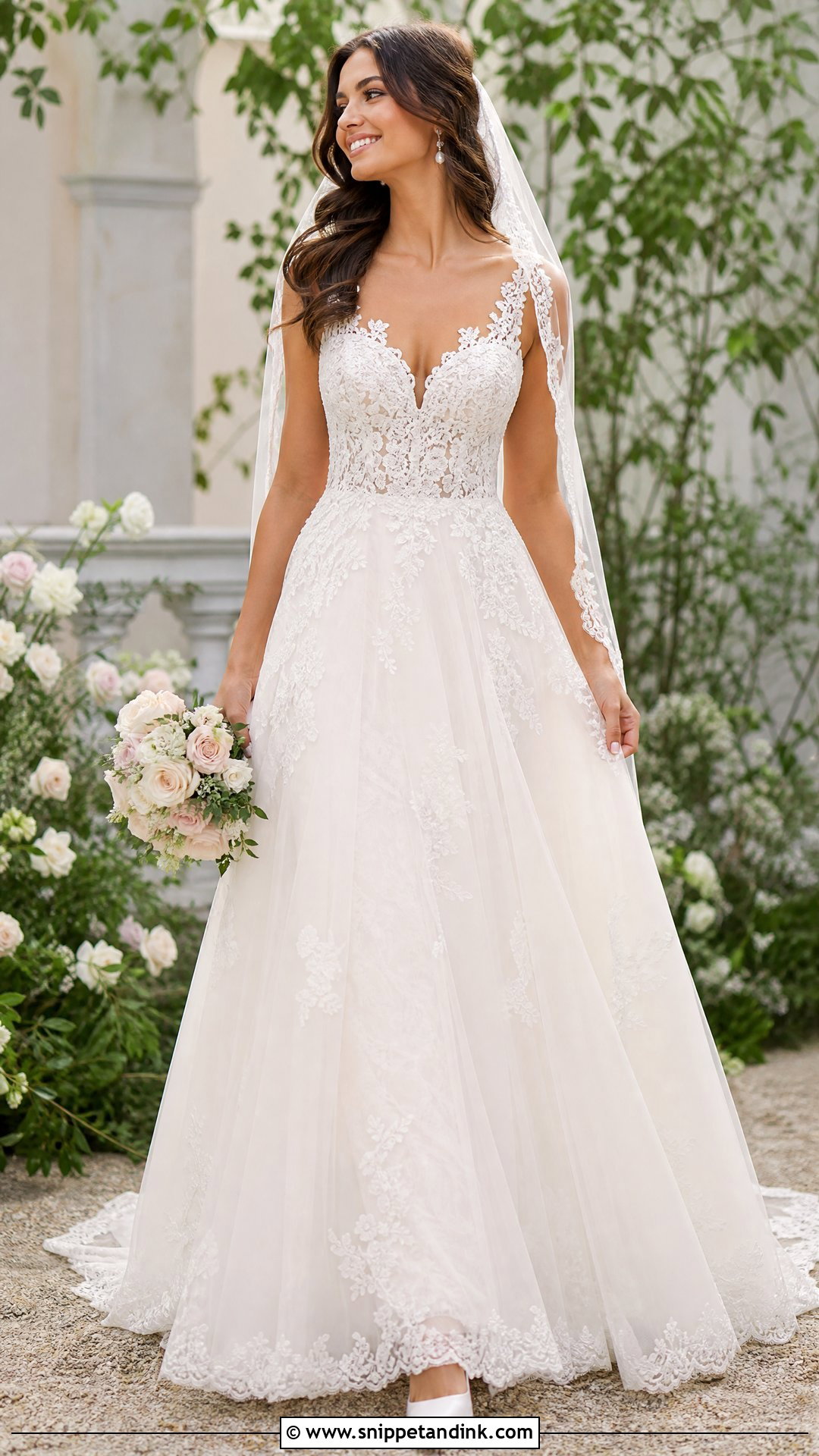 Lace A Line Wedding Dress - Snippet and Ink - 20 Weeding Dress 2023 Ideas