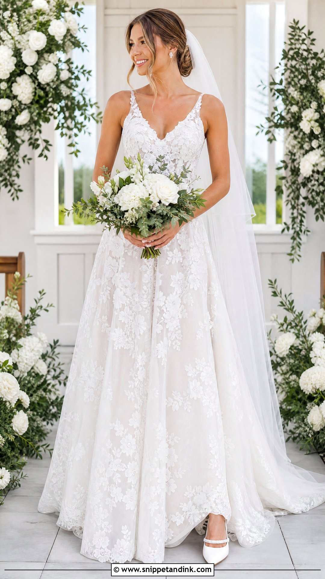 Lace A Line Wedding Dress - Snippet and Ink - 20 Lace Traditional Wedding Dress Ideas