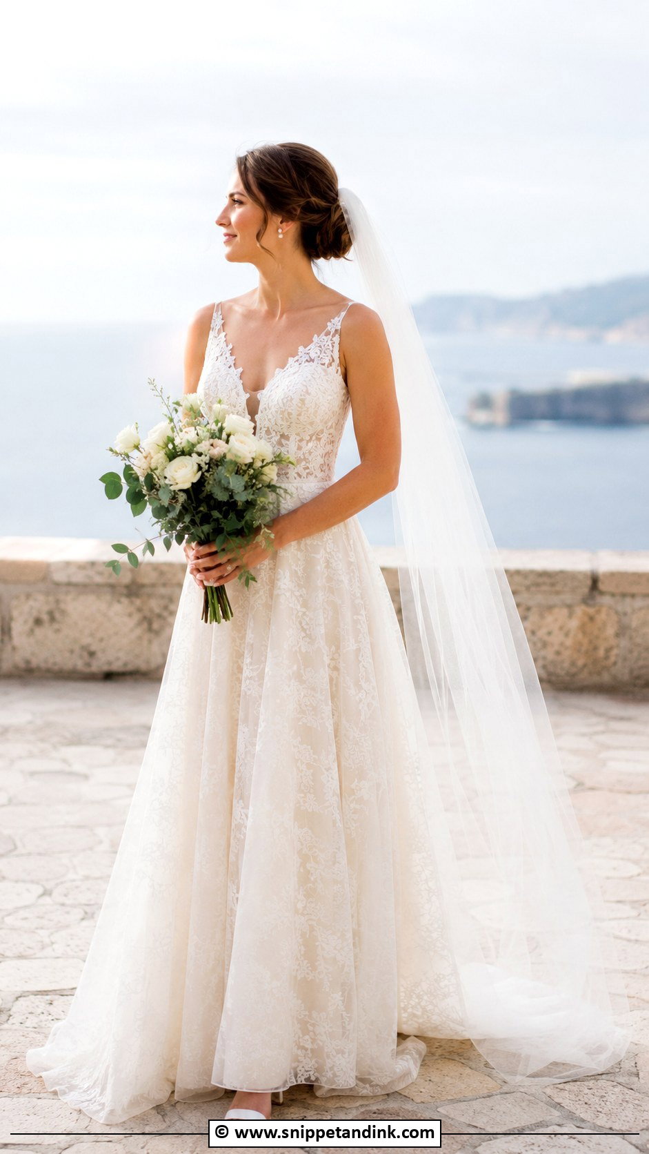 Lace A Line Wedding Dress - Snippet and Ink - 30 Cute Wedding Dress Ideas