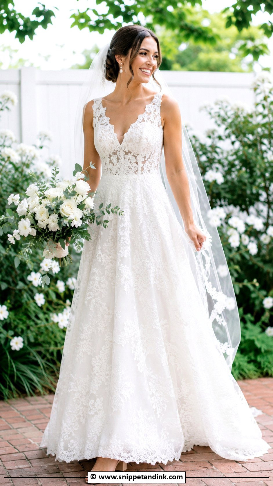 Lace A Line Wedding Dress - Snippet and Ink - 30 Wedding Dress Inspo Ideas