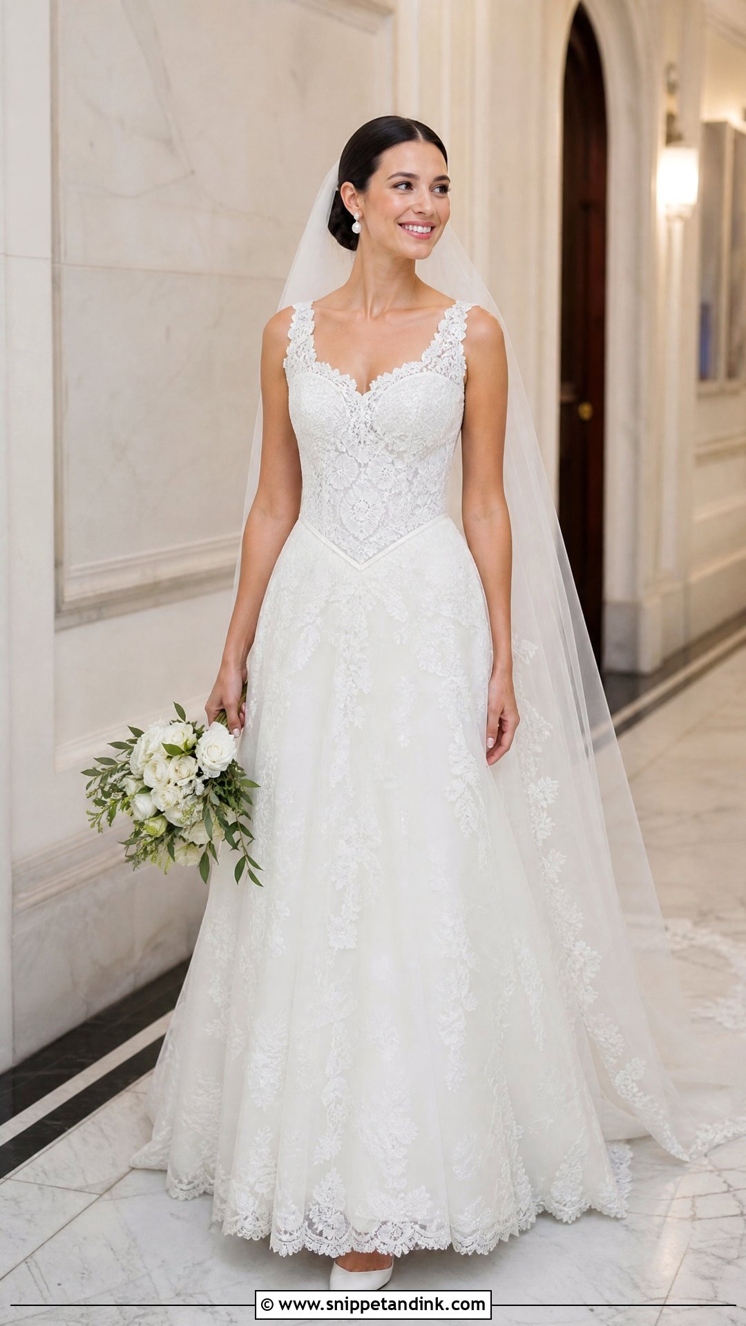 Lace A Line Wedding Dress With Basque Waist - Snippet and Ink - 25 Lace a Line Wedding Dress Ideas