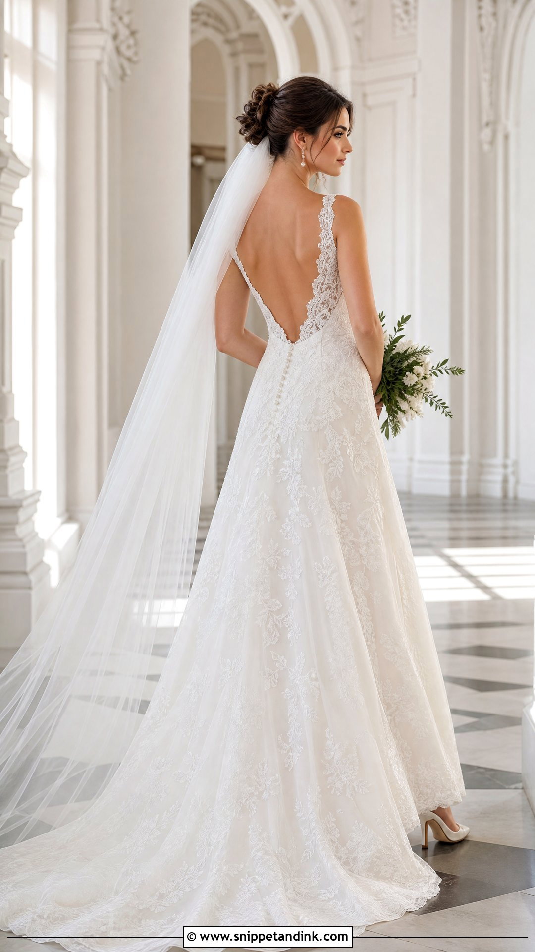 Lace A Line Wedding Dress With Open Back - Snippet and Ink - 25 Lace a Line Wedding Dress Ideas