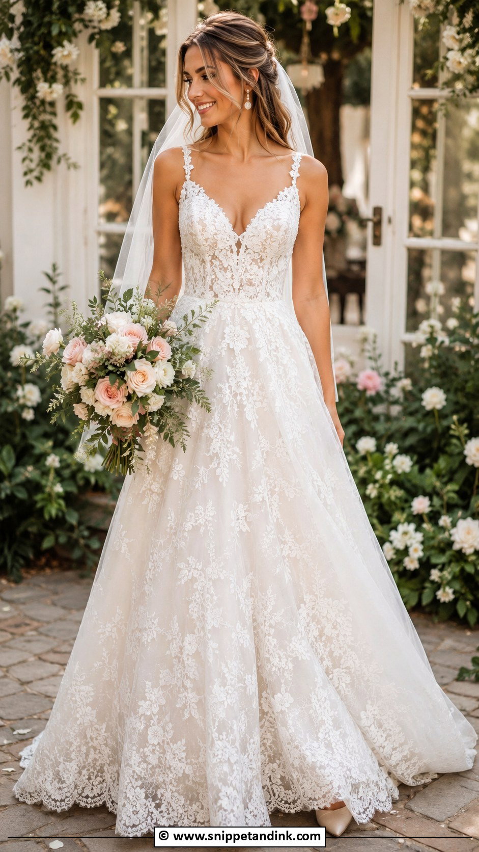 Lace A Line Wedding Dress - Snippet and Ink - 25 Classic Timeless Classy Wedding Dress Ideas