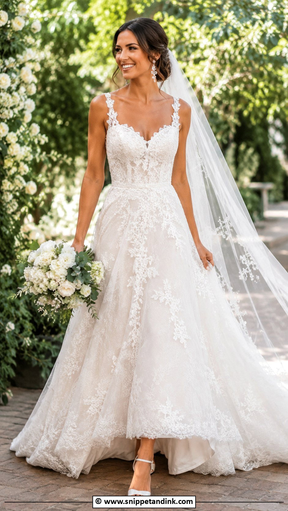 Lace A Line Wedding Gown - Snippet and Ink - 35 Wedding Gown Ideas