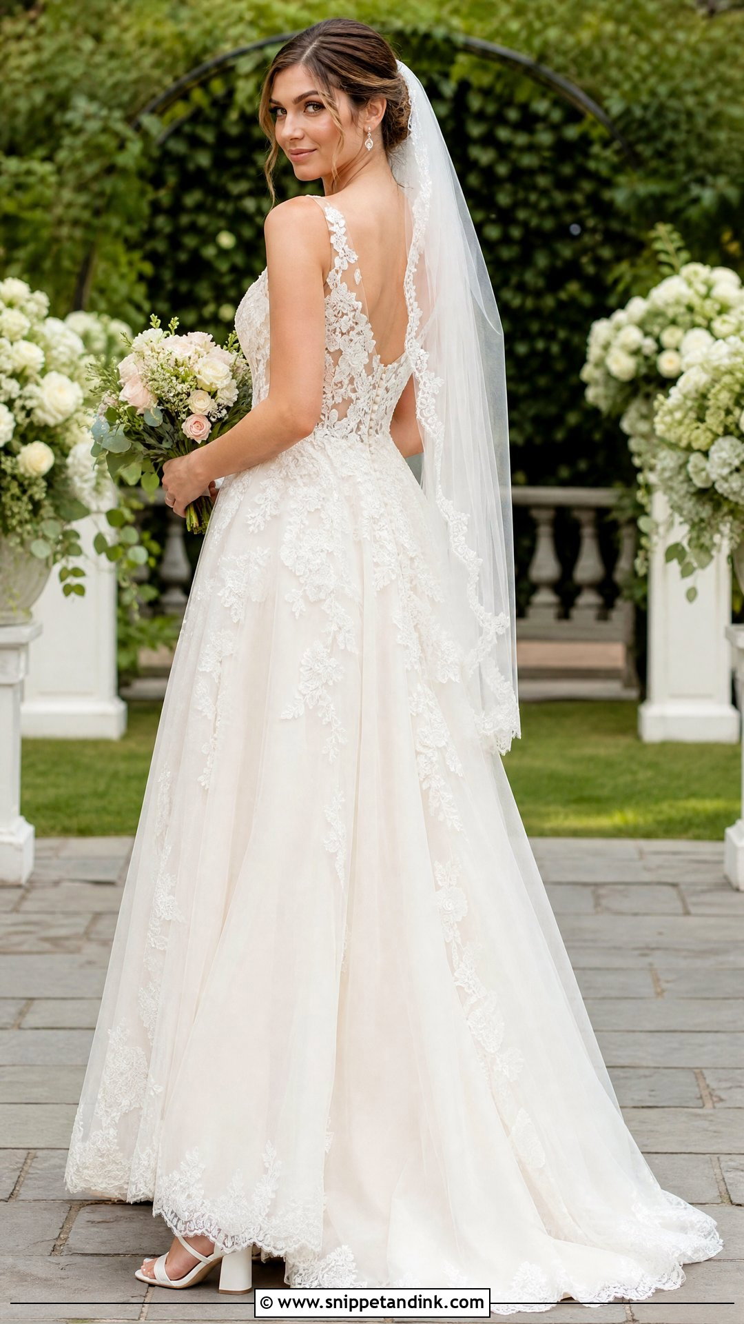 Lace A Line Wedding Gown - Snippet and Ink - 25 A Line Wedding Gown Ideas