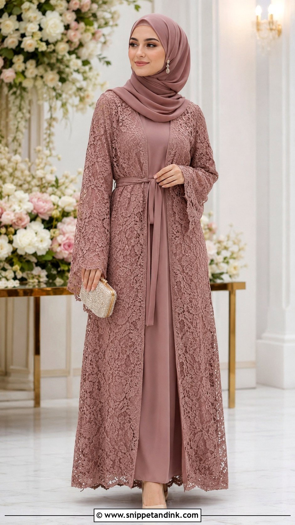Lace Abaya - Snippet and Ink - 30 Wedding Abaya Ideas