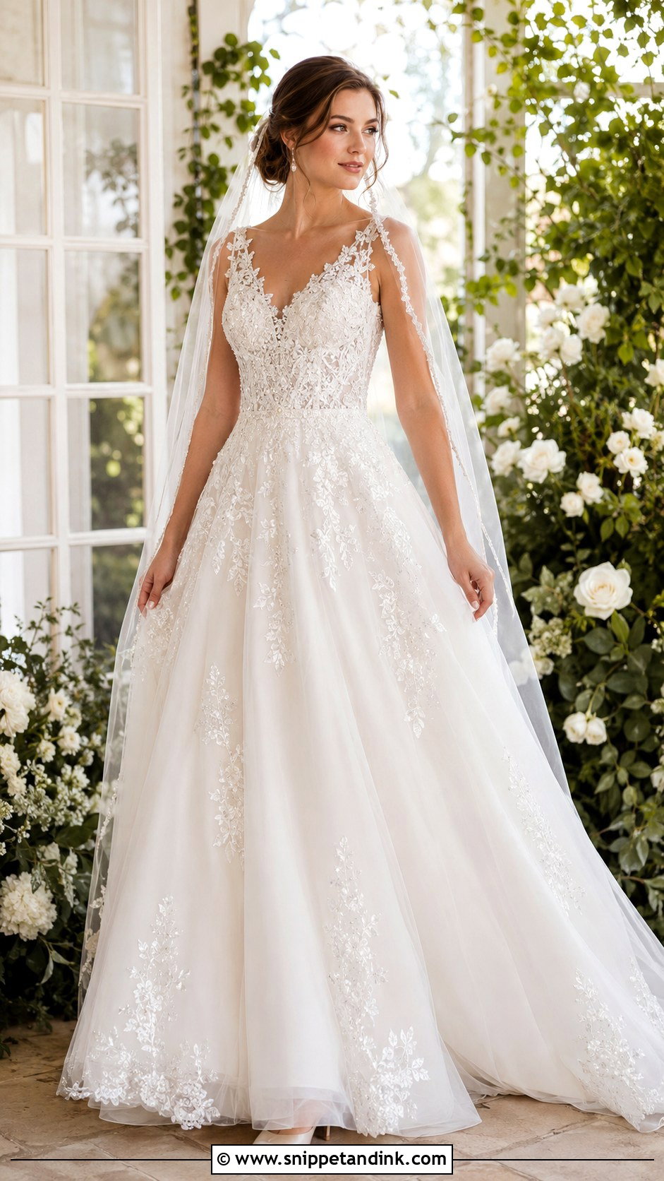 Lace And Crystal Wedding Dress - Snippet and Ink - 20 Bling Sparkle Wedding Dresses