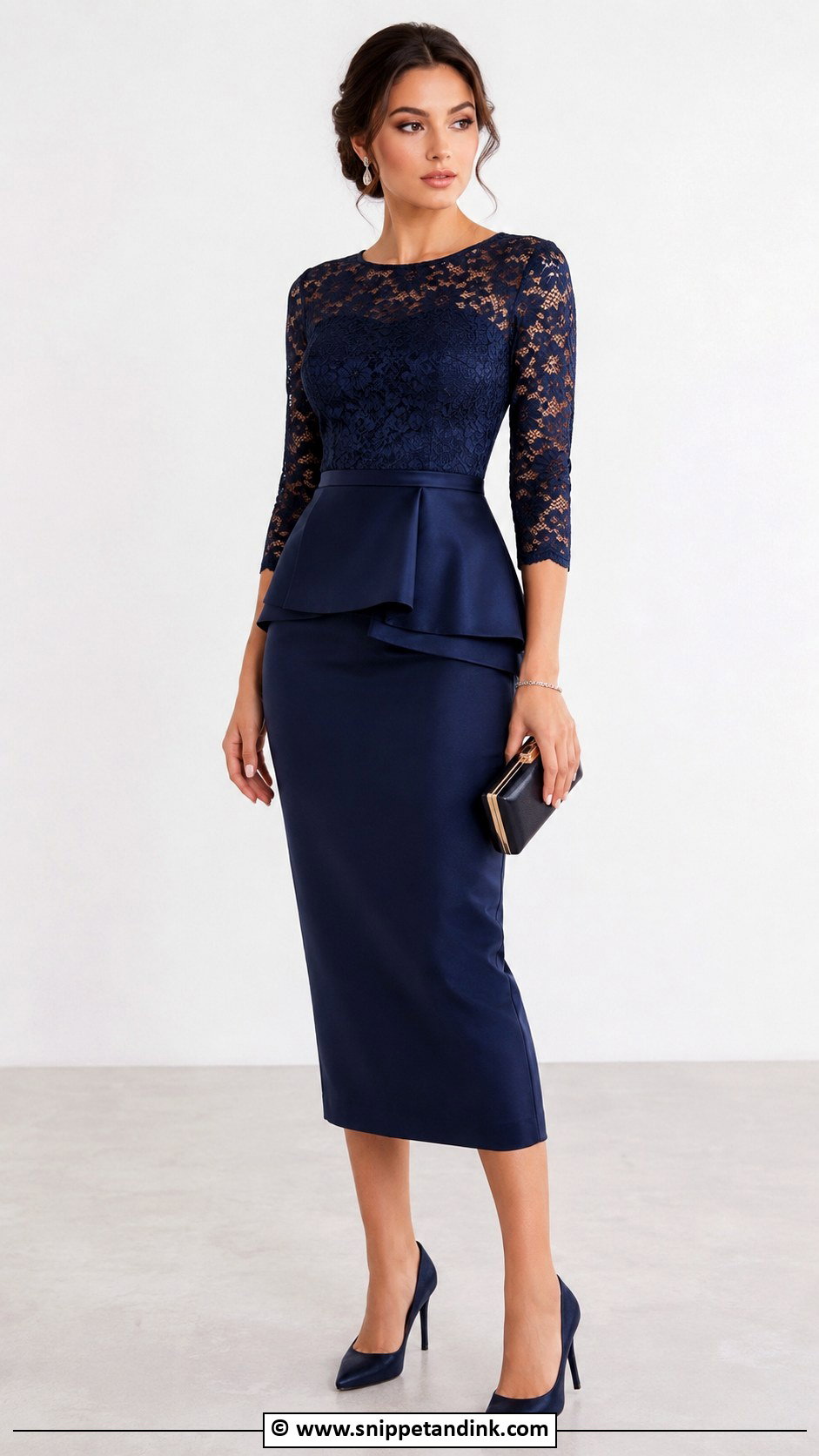 Lace And Peplum Gown - Snippet and Ink - 25 Lace Combination Gown Styles