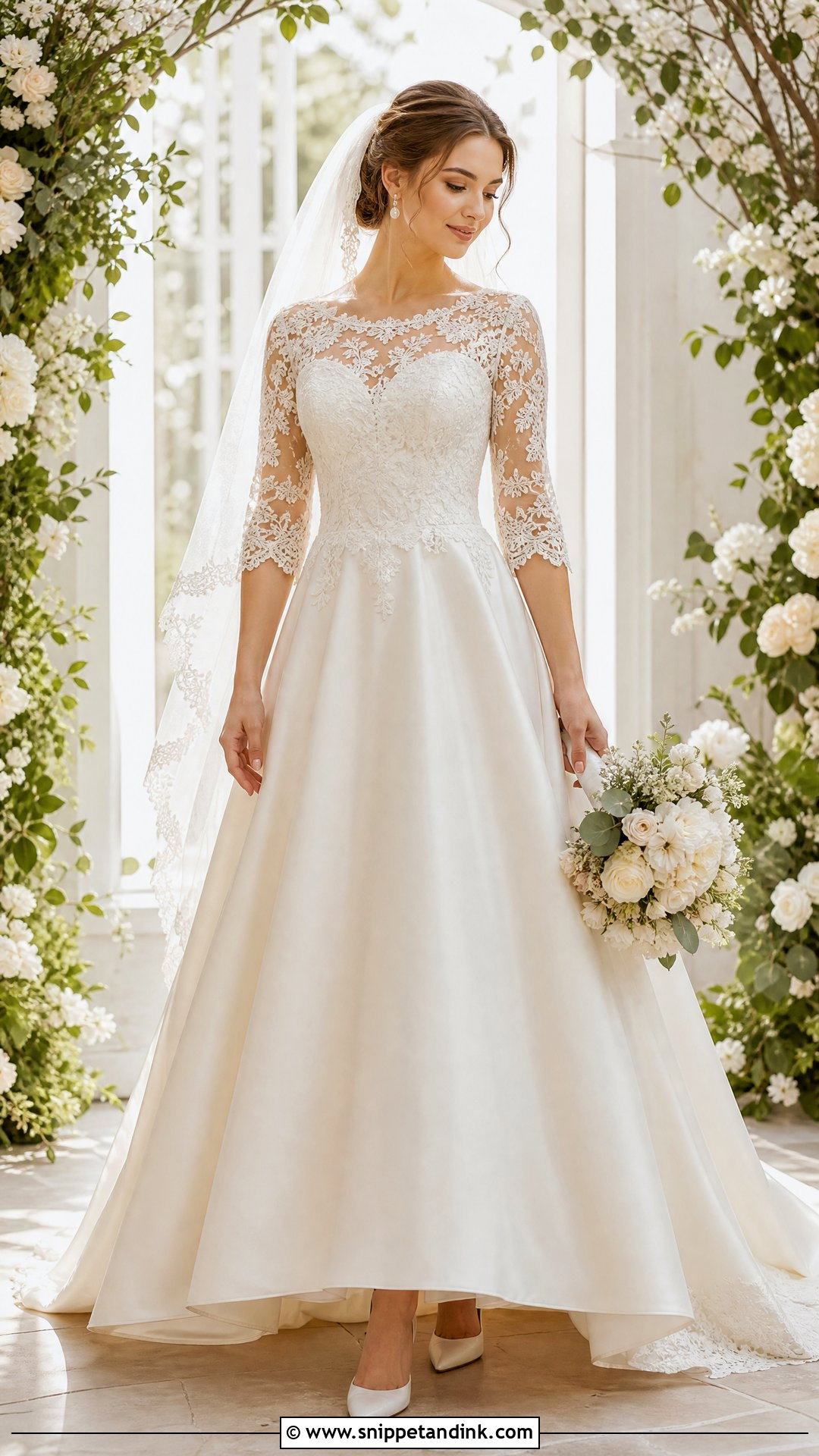 Lace And Satin Wedding Dress - Snippet and Ink - 25 Satin Bridal Gowns