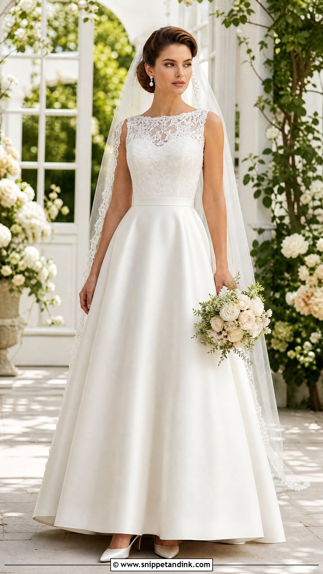 Lace And Satin Wedding Dress - Snippet and Ink - 25 Vintage Timeless Wedding Dress Ideas