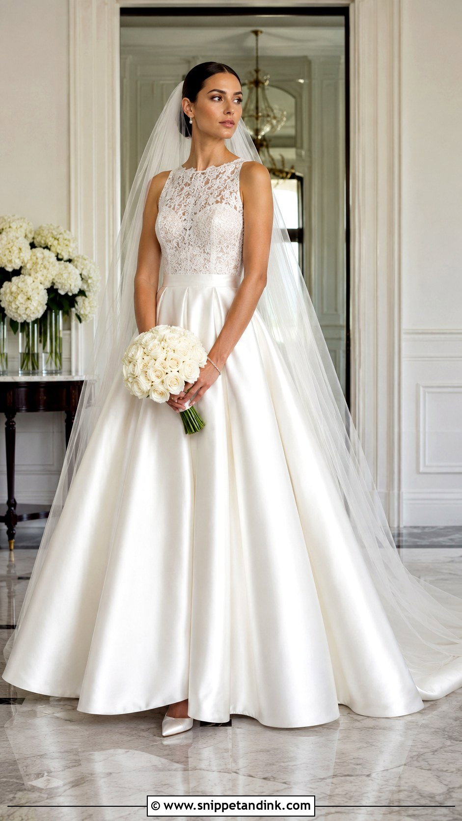 Lace And Satin Wedding Dress - Snippet and Ink - 20 Lace Traditional Wedding Dress Ideas