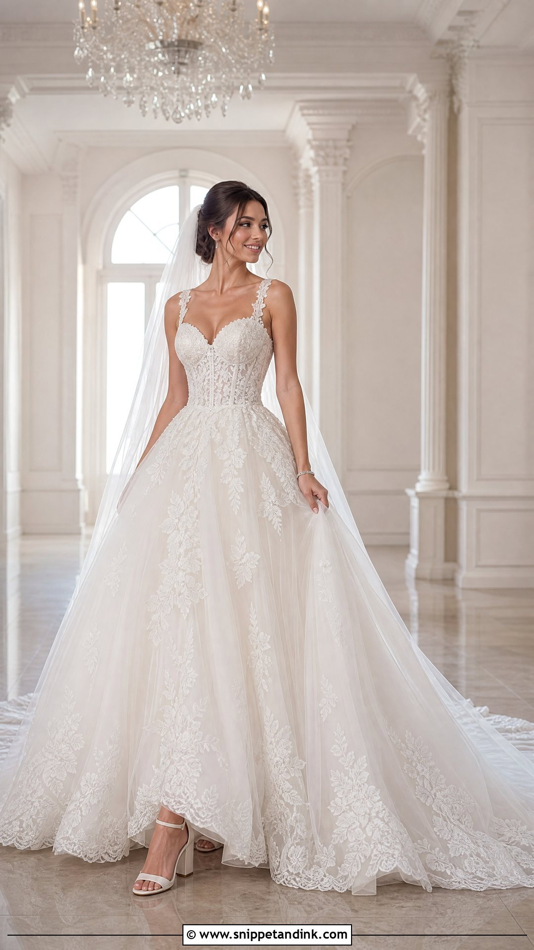 Lace And Tulle Ball Gown Wedding Dress - Snippet and Ink - 20 Lace and Tulle Wedding Dress Ideas