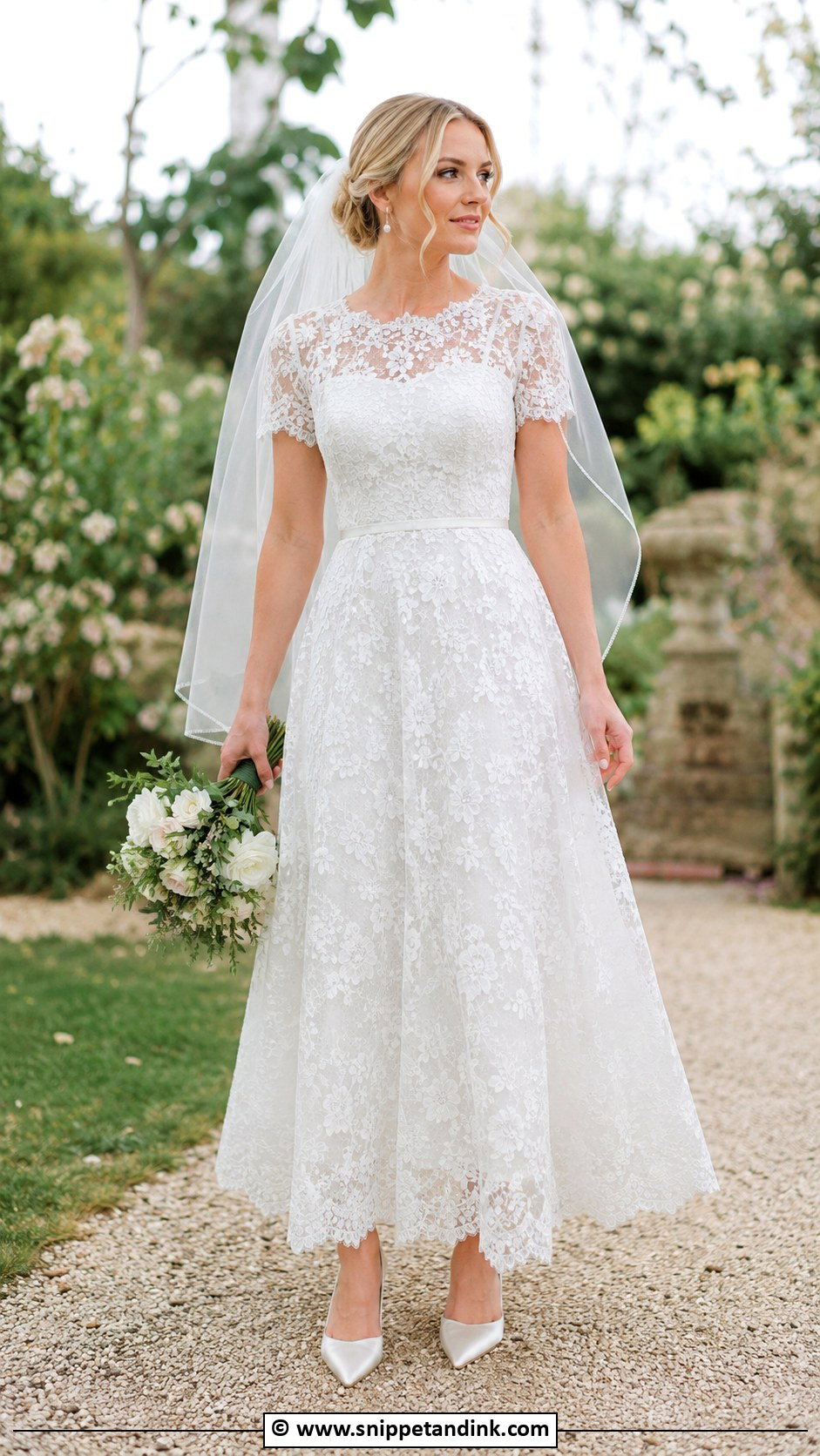 Lace Ankle Length Wedding Dress - Snippet and Ink - 30 Ankle Length Wedding Dress Ideas