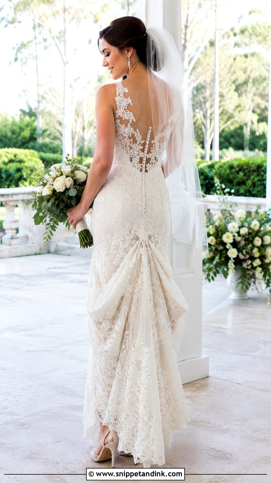 Lace Applique Wedding Dress Bustle - Snippet and Ink - 20 DIY Wedding Dress Bustle Ideas