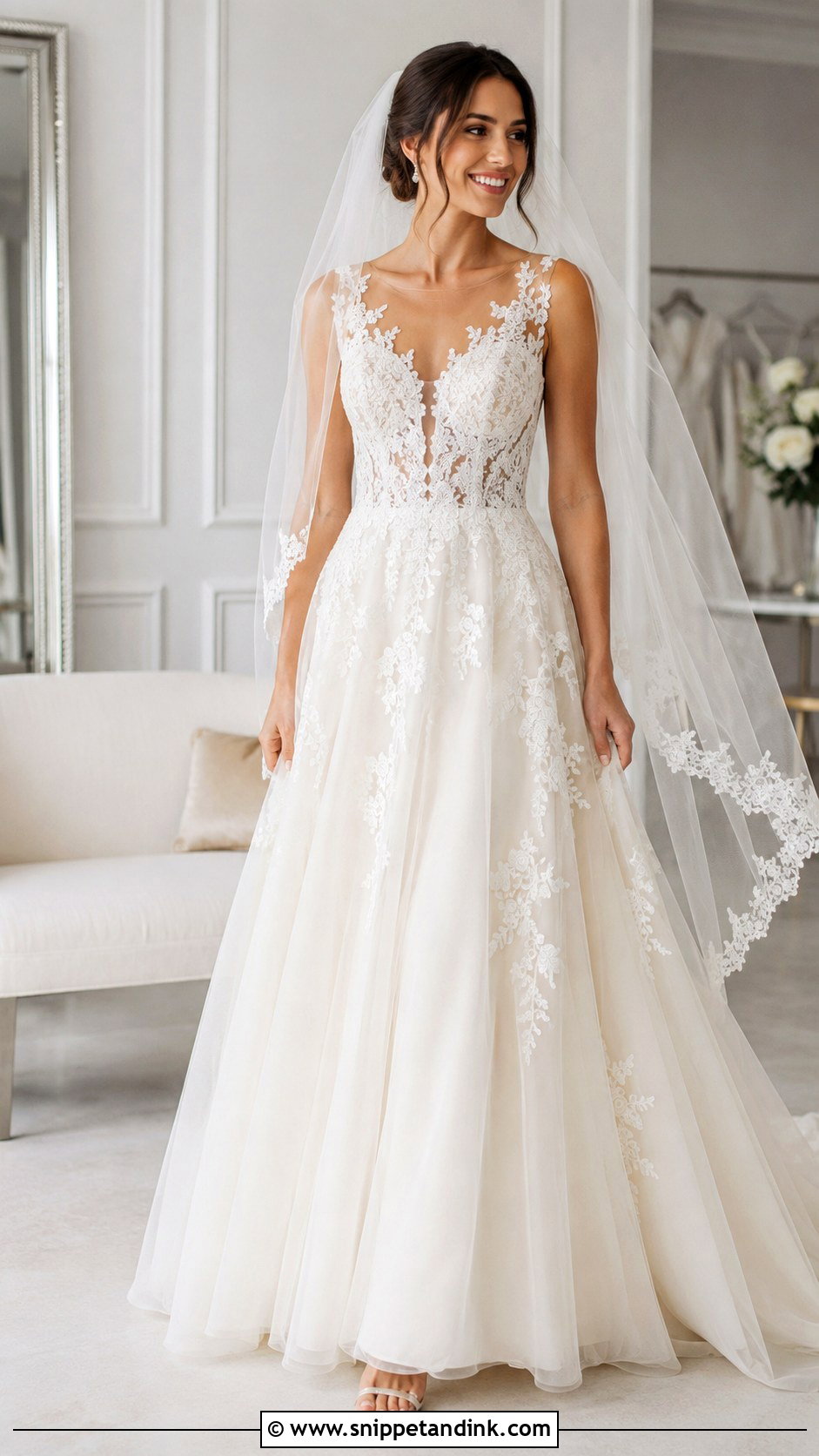 Lace Applique Wedding Dress - Snippet and Ink - 25 Textured Wedding Dress Ideas