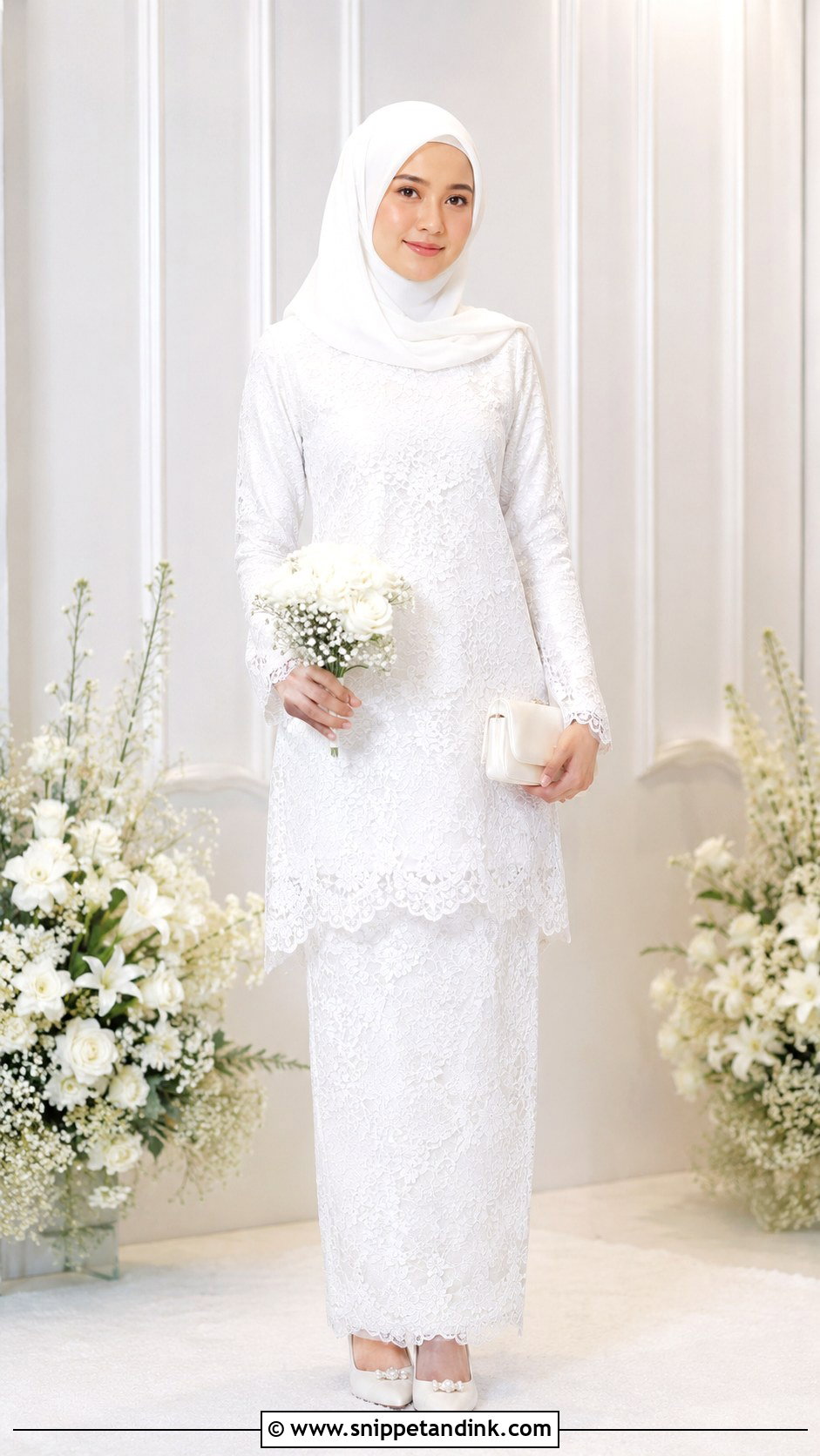 Lace Baju Kurung Nikah Dress - Snippet and Ink - 25 Malay Nikah Wedding Dress Ideas