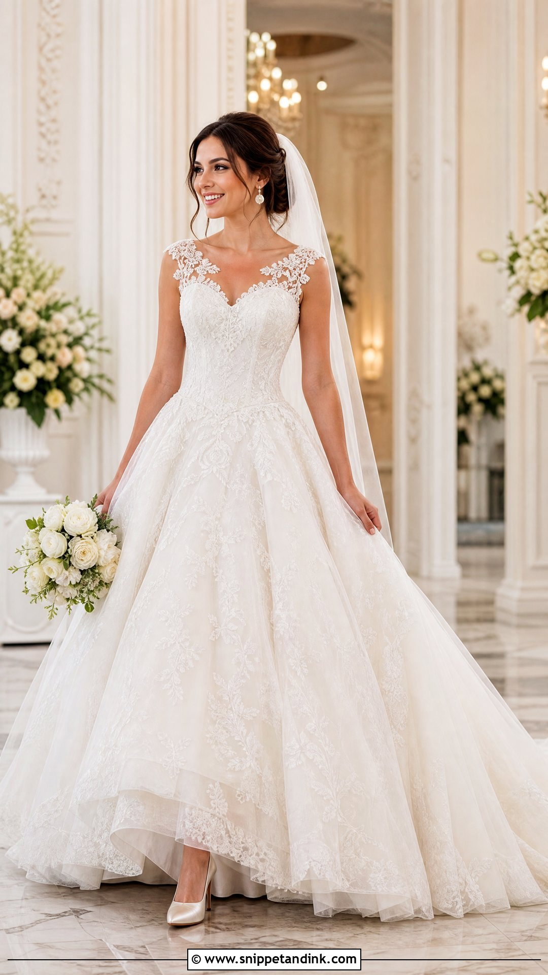 Lace Ball Gown Bridal Dress - Snippet and Ink - 30 Bridal Dress Design Ideas