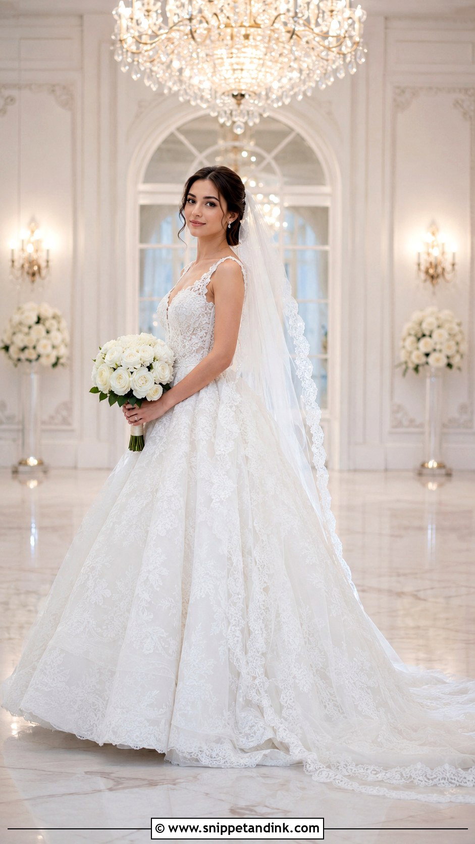 Lace Ball Gown Bridal Wedding Gown - Snippet and Ink - 20 Bridal Wedding Gowns