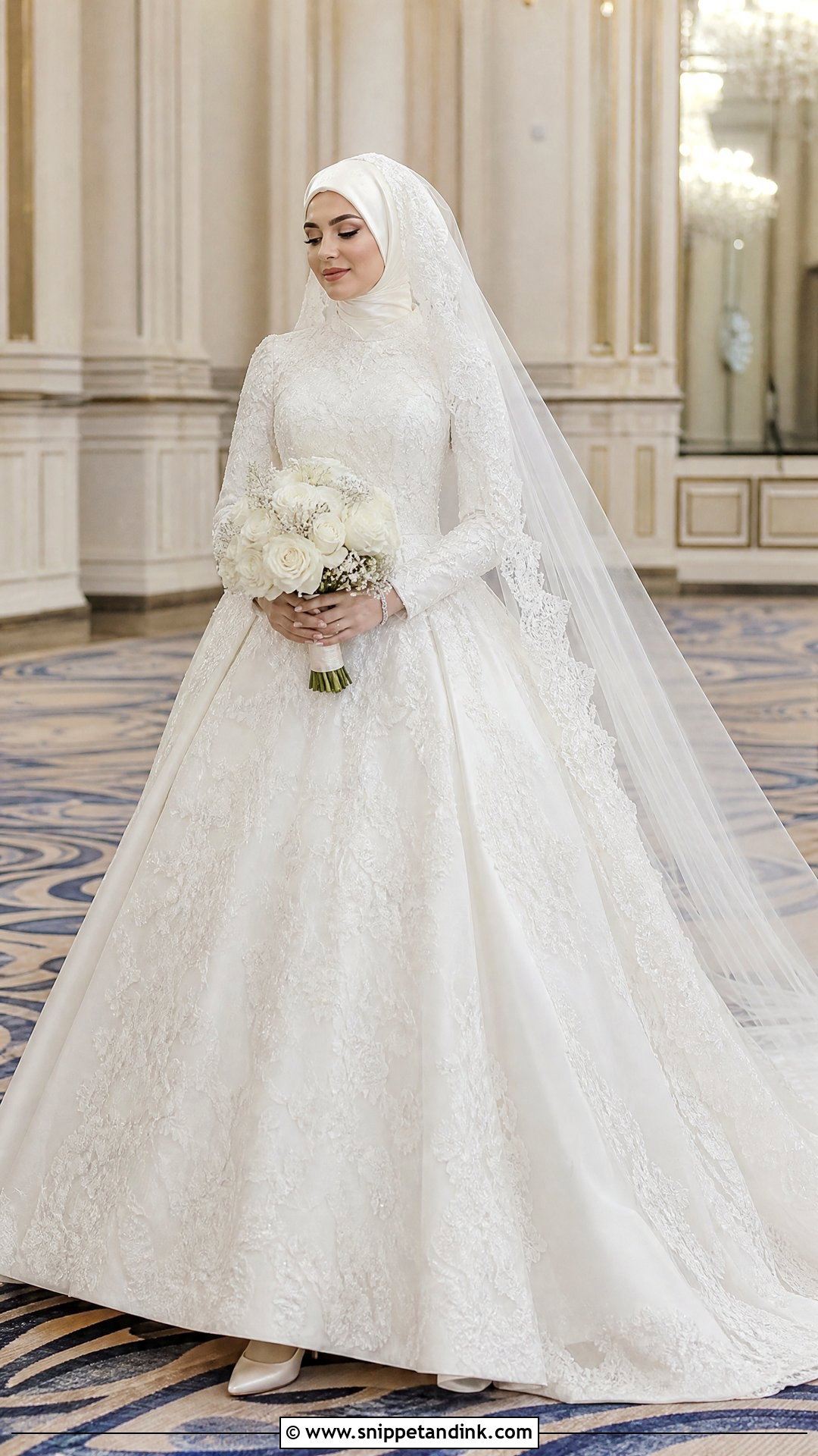 Lace Ball Gown Islamic Bridal Dress - Snippet and Ink - 25 Islamic Bridal Dress Ideas