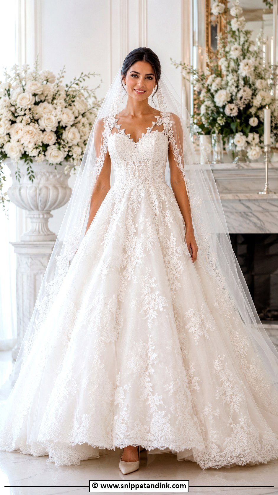 Lace Ball Gown Wedding Dress - Snippet and Ink - 25 Lacy Wedding Dresses