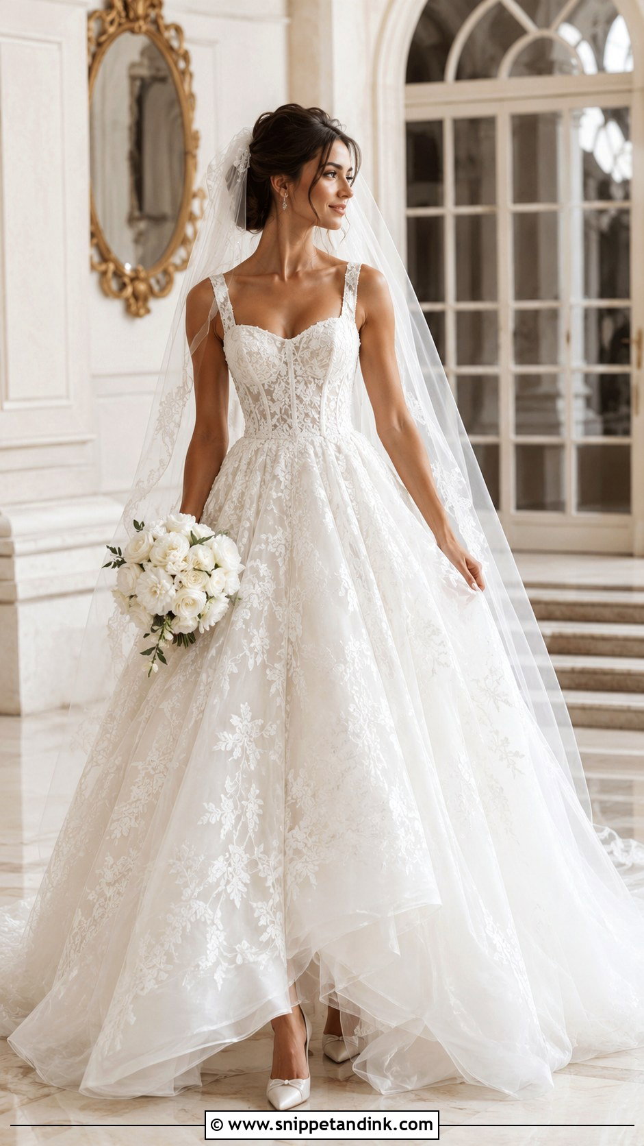 Lace Ball Gown Wedding Dress - Snippet and Ink - 30 Vintage Lace Wedding Dress Ideas