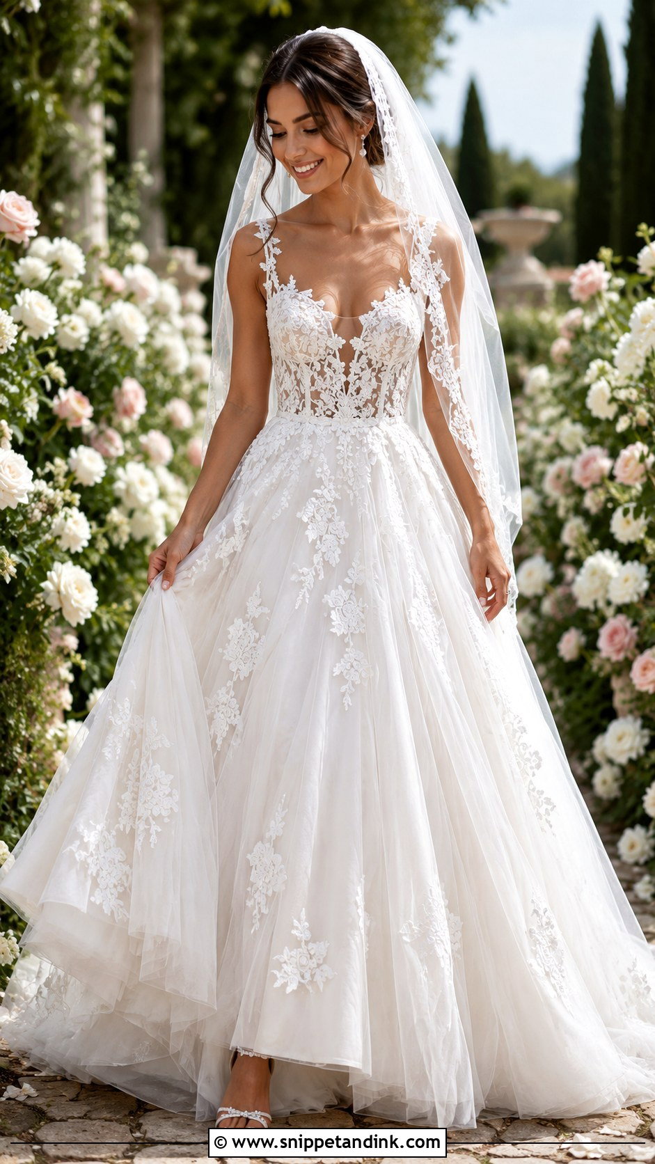 Lace Ball Gown Wedding Dress - Snippet and Ink - 30 Wedding Ball Gown Ideas