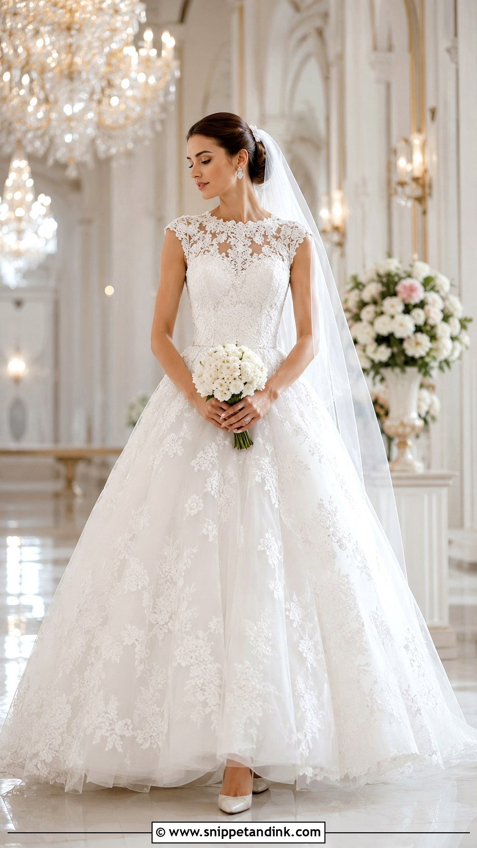 Lace Ball Gown Wedding Dress - Snippet and Ink - 20 Popular Wedding Dresses