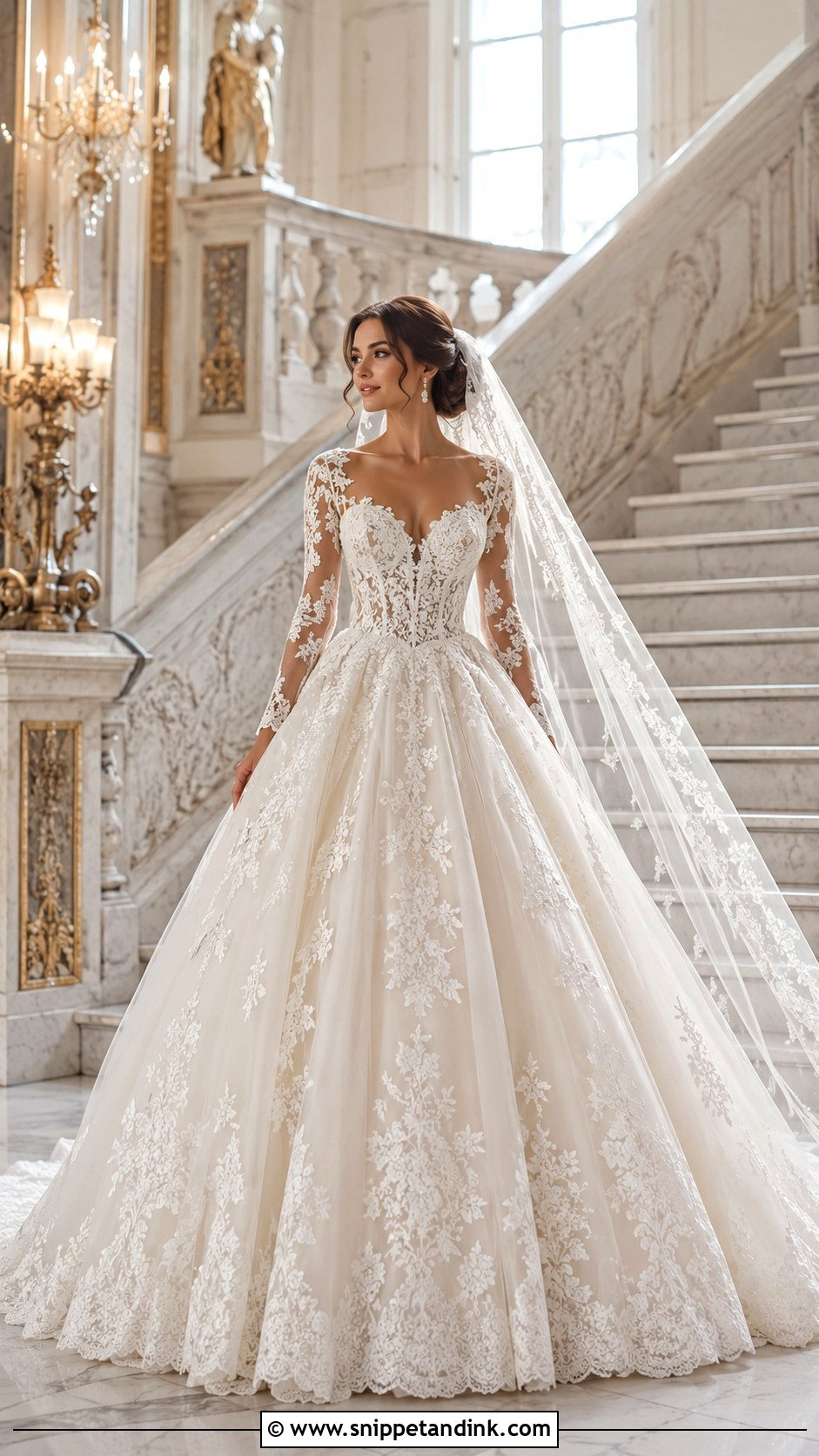 Lace Ball Gown Wedding Dress - Snippet and Ink - 25 Bridal Lace Ideas