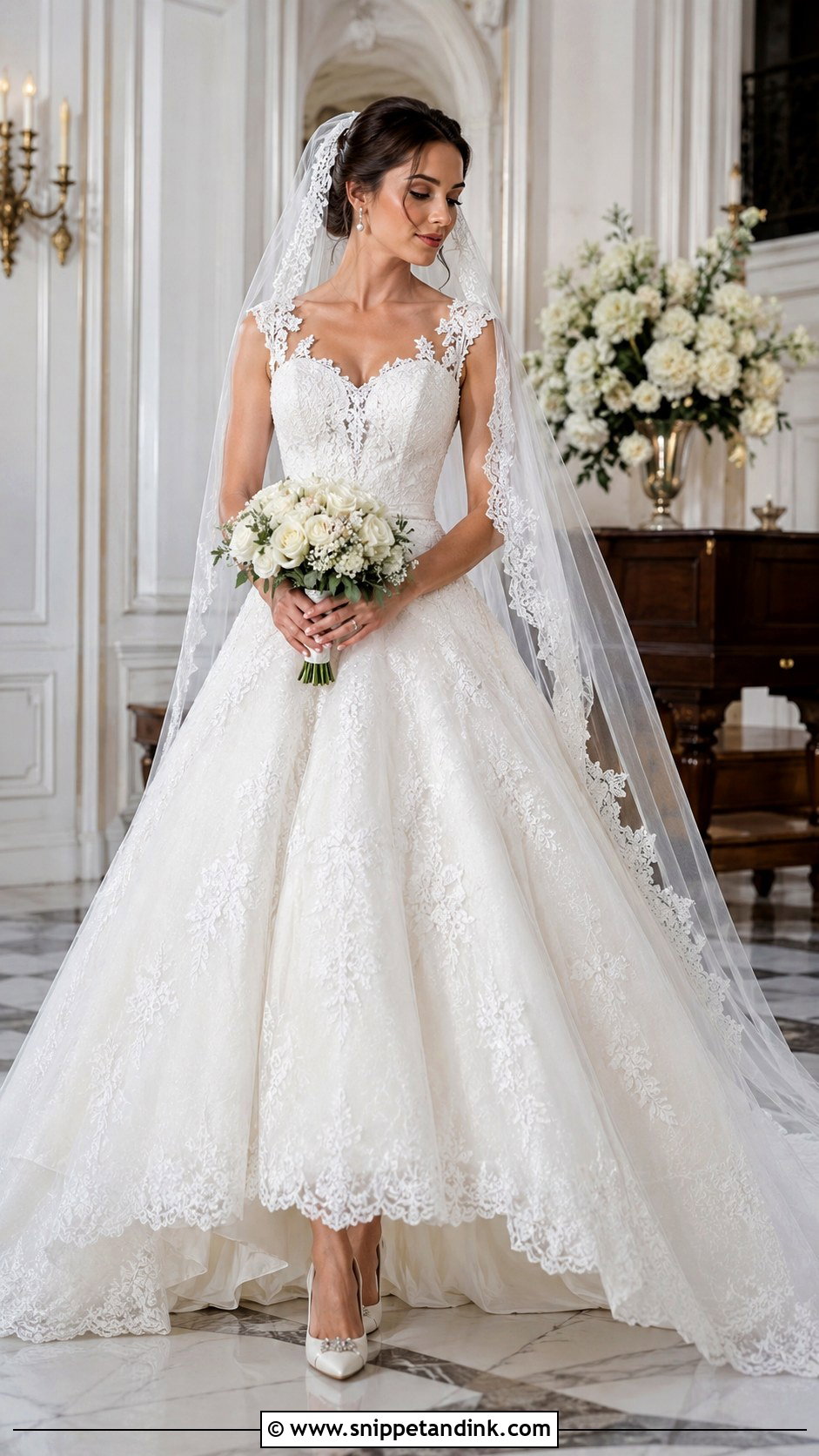 Lace Ball Gown Wedding Dress - Snippet and Ink - 25 Puffy Wedding Dress Ideas