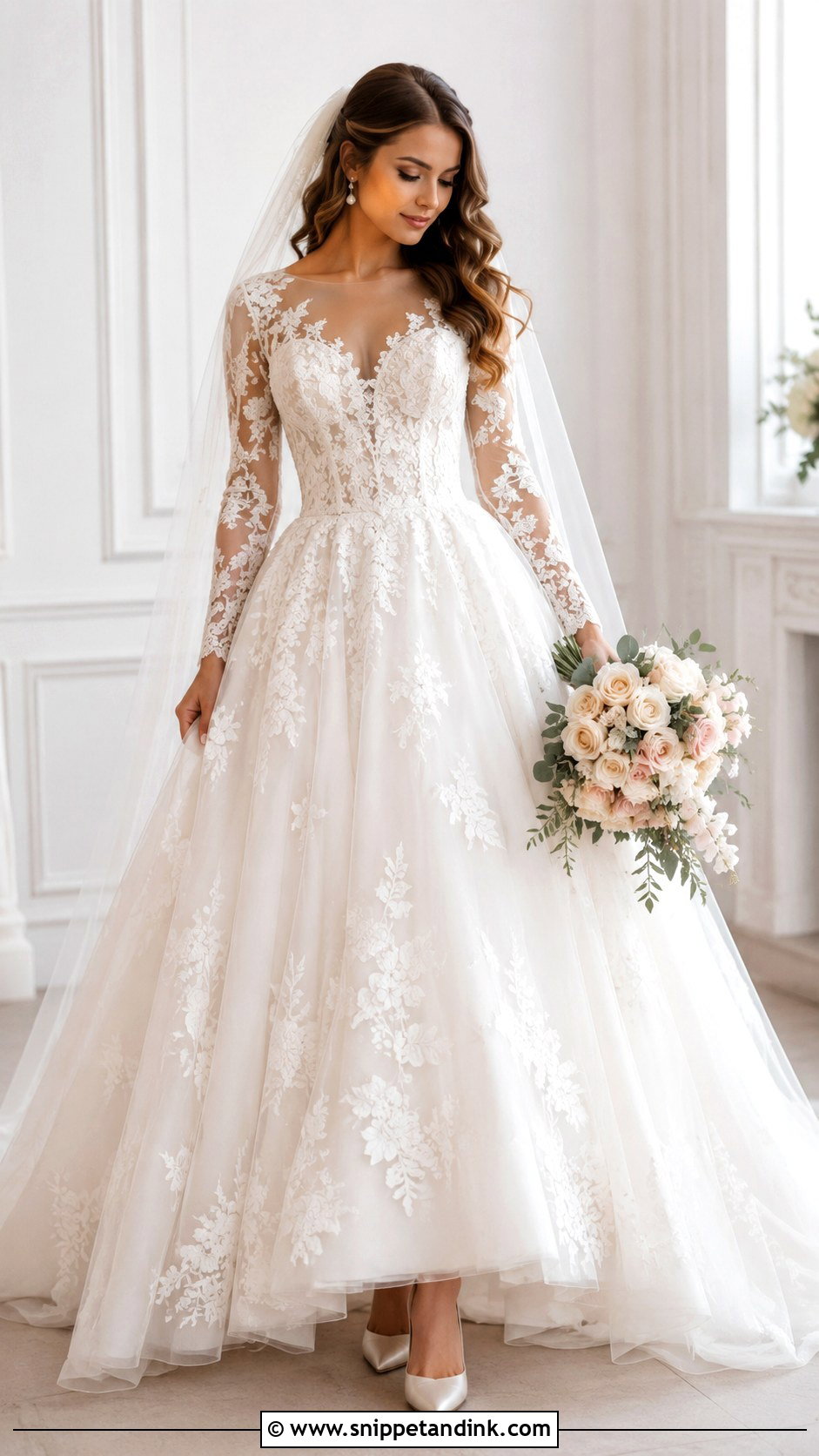 Lace Ball Gown Wedding Dress - Snippet and Ink - 25 Royalty Wedding Dress Ideas