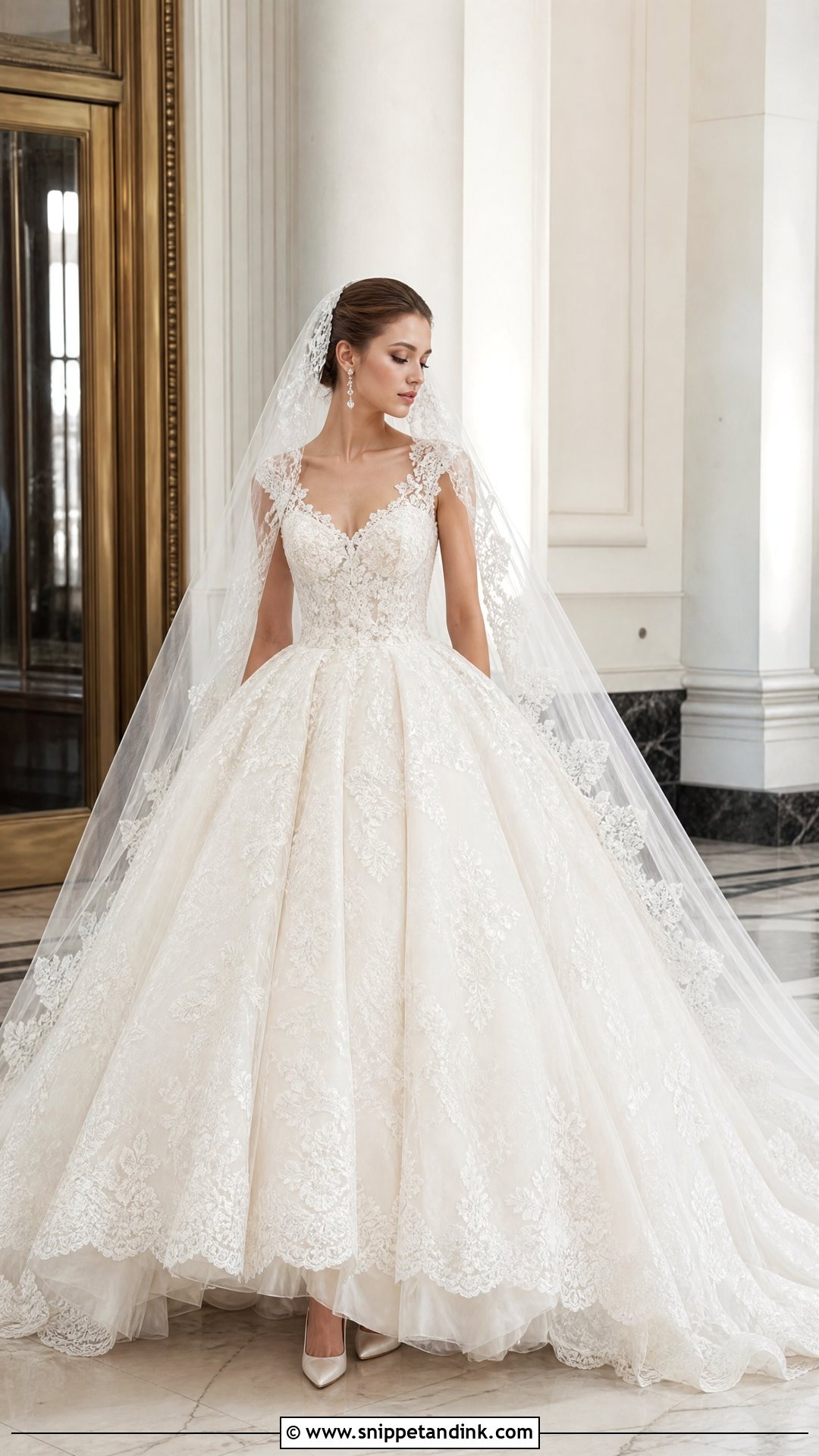 Lace Ball Gown Wedding Dress - Snippet and Ink - 25 Wedding Dresses Inspiration