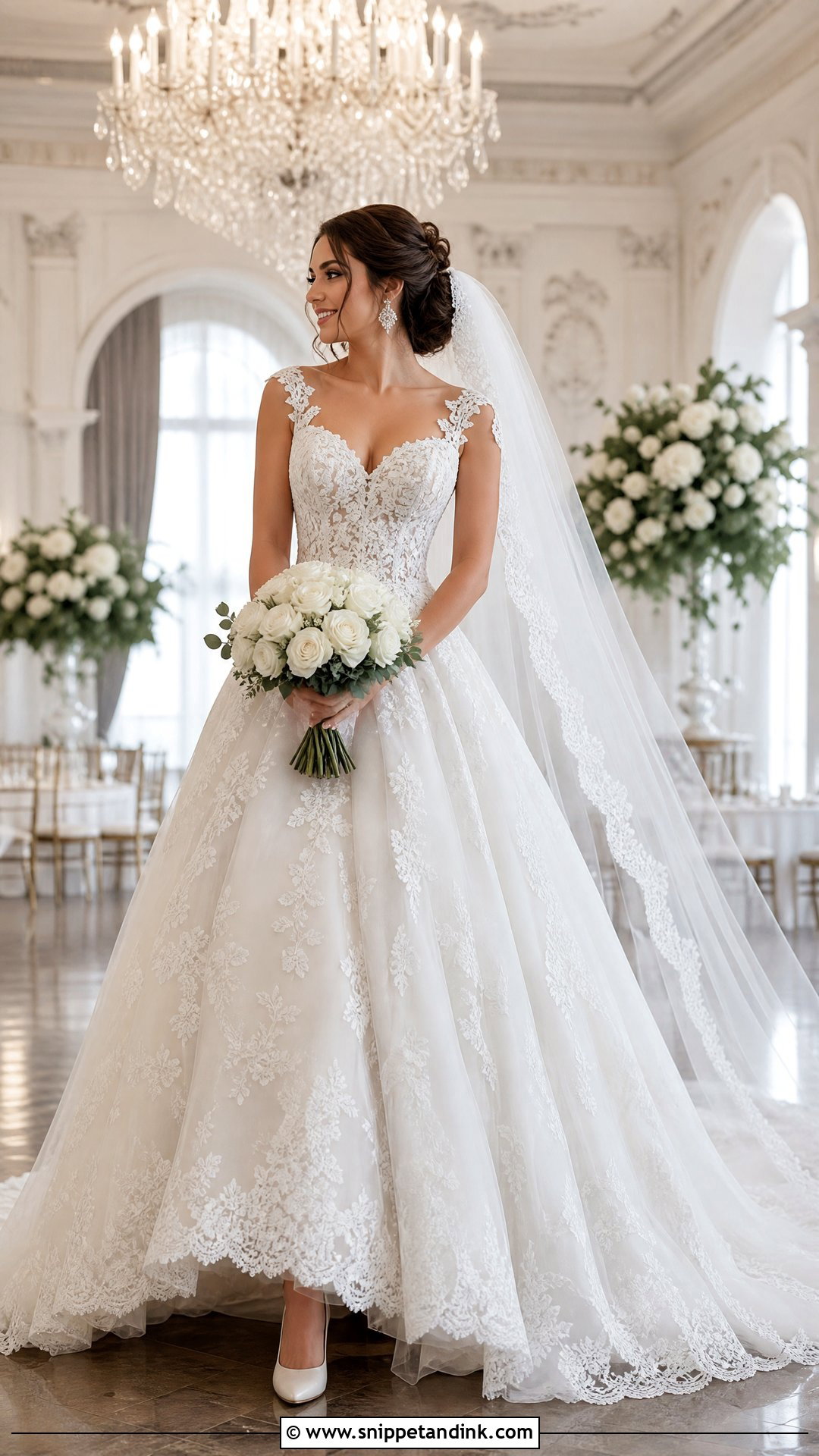 Lace Ball Gown Wedding Dress - Snippet and Ink - 20 Lace Traditional Wedding Dress Ideas