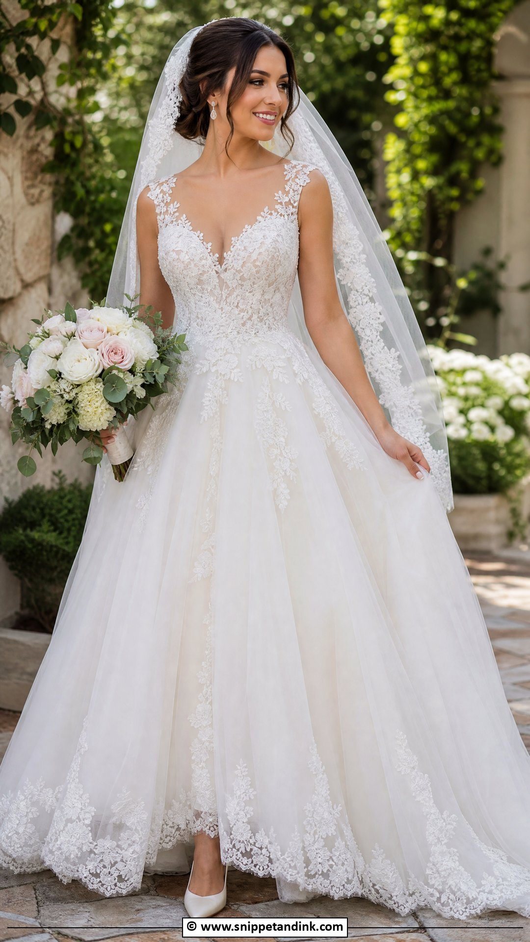 Lace Ball Gown Wedding Dress - Snippet and Ink - 35 Ball Gown Wedding Dress Ideas