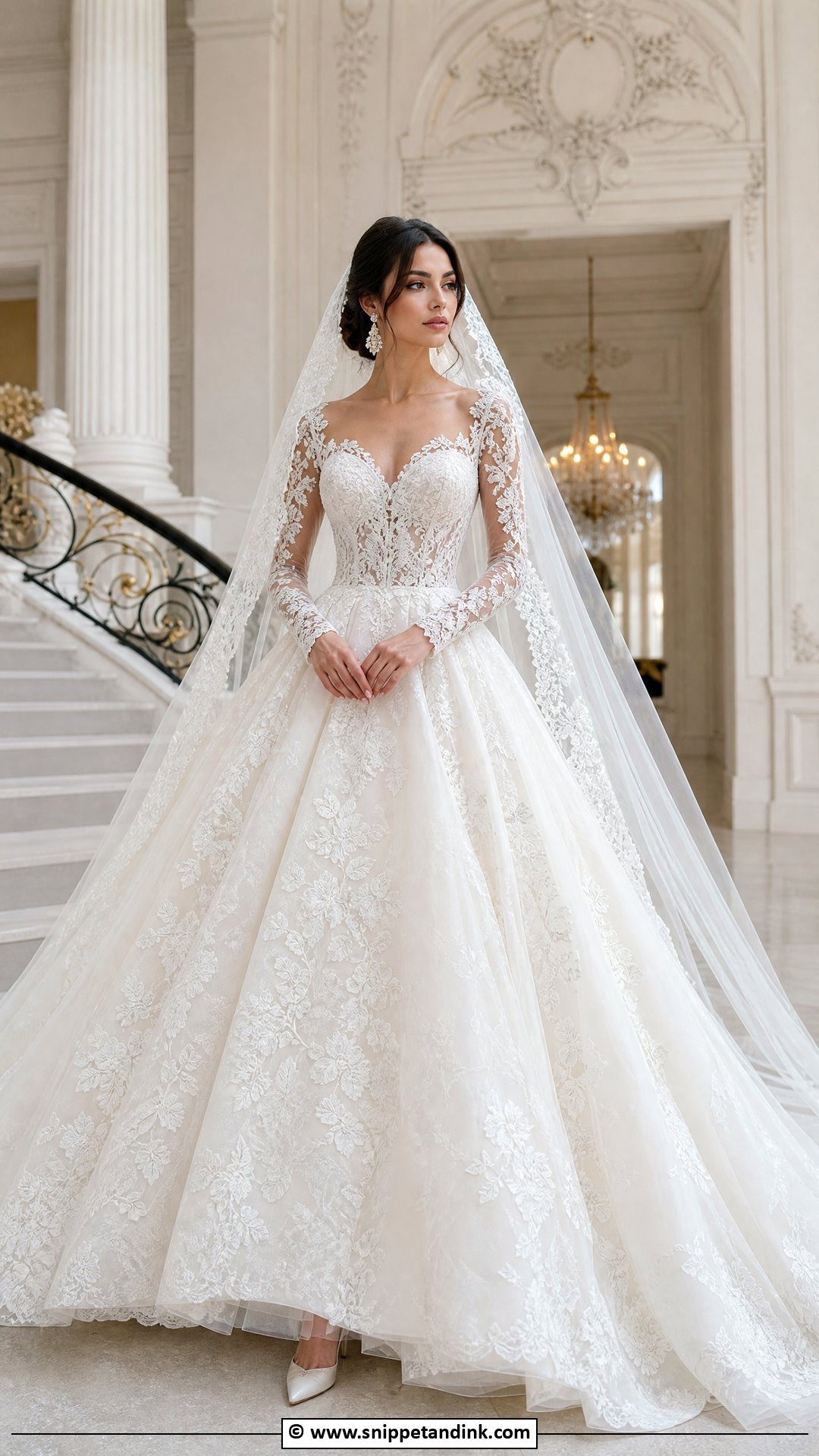 Lace Ball Gown Wedding Dress - Snippet and Ink - 35 Lace Wedding Dress Ideas