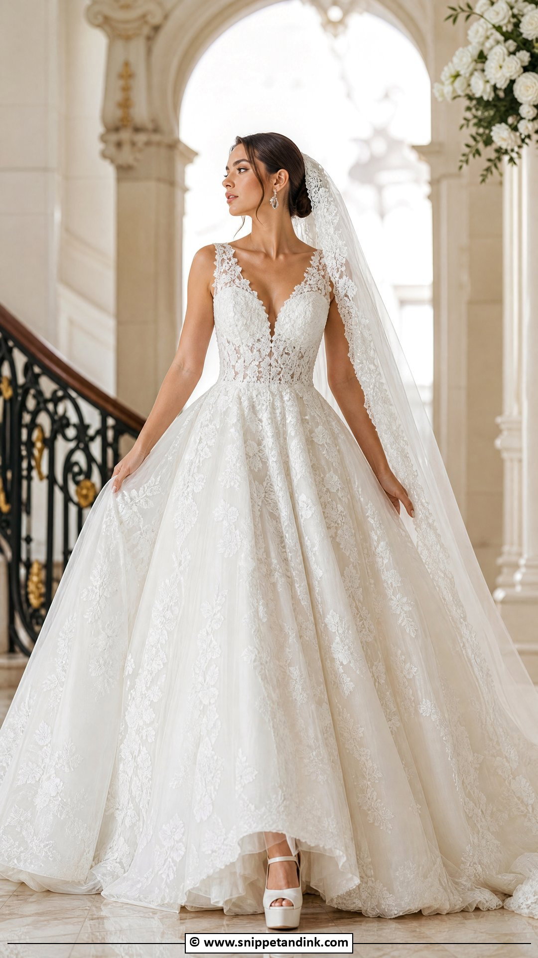 Lace Ball Gown Wedding Dress - Snippet and Ink - 35 Lace Styles for Wedding