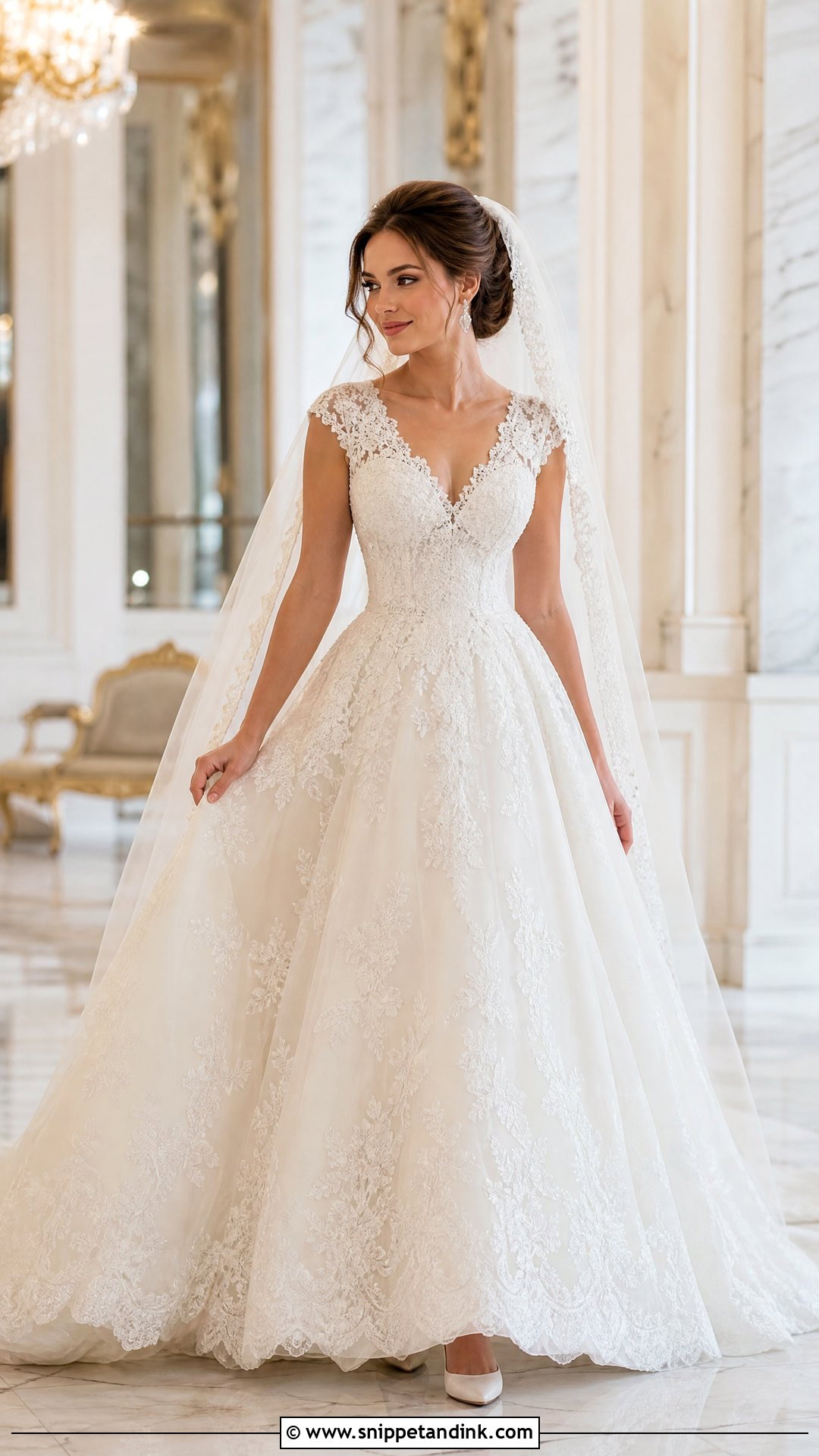 Lace Ball Gown Wedding Dress - Snippet and Ink - 25 Ballroom Wedding Dress Ideas