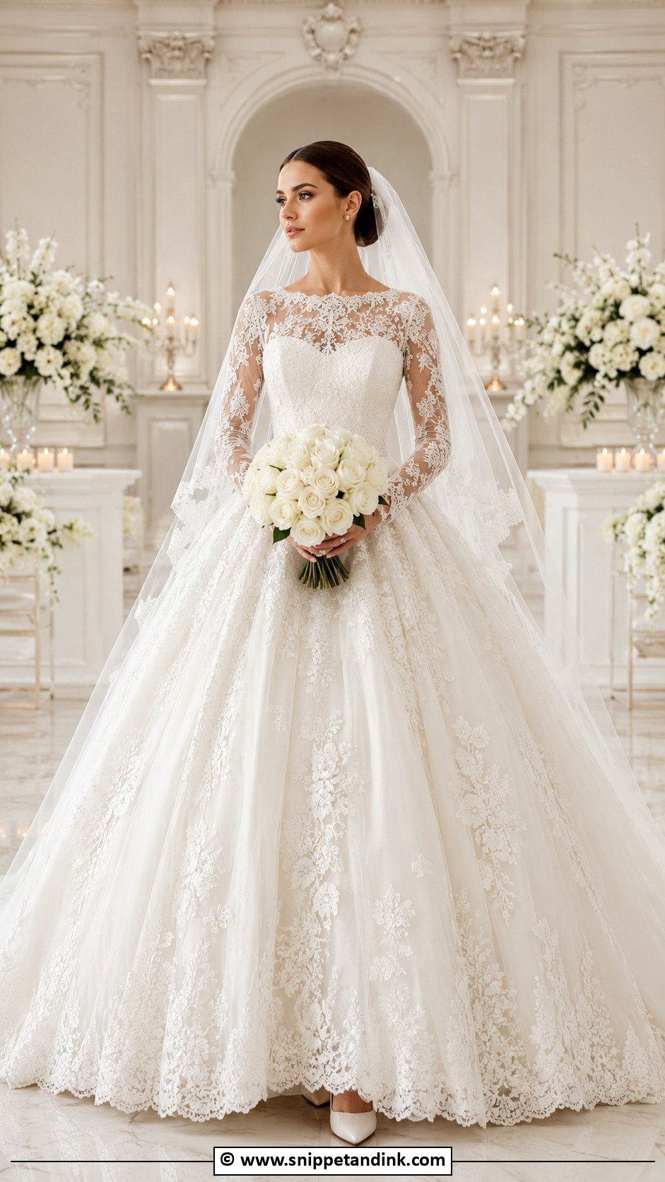 Lace Ball Gown Wedding Dress - Snippet and Ink - 25 Lace Wedding Gown Ideas