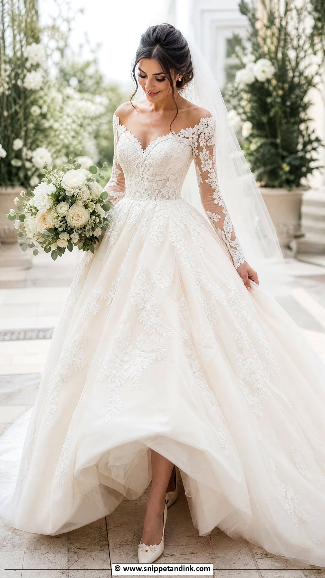 Lace Ballgown Wedding Dress - Snippet and Ink - 35 Ballgown Wedding Dress Ideas