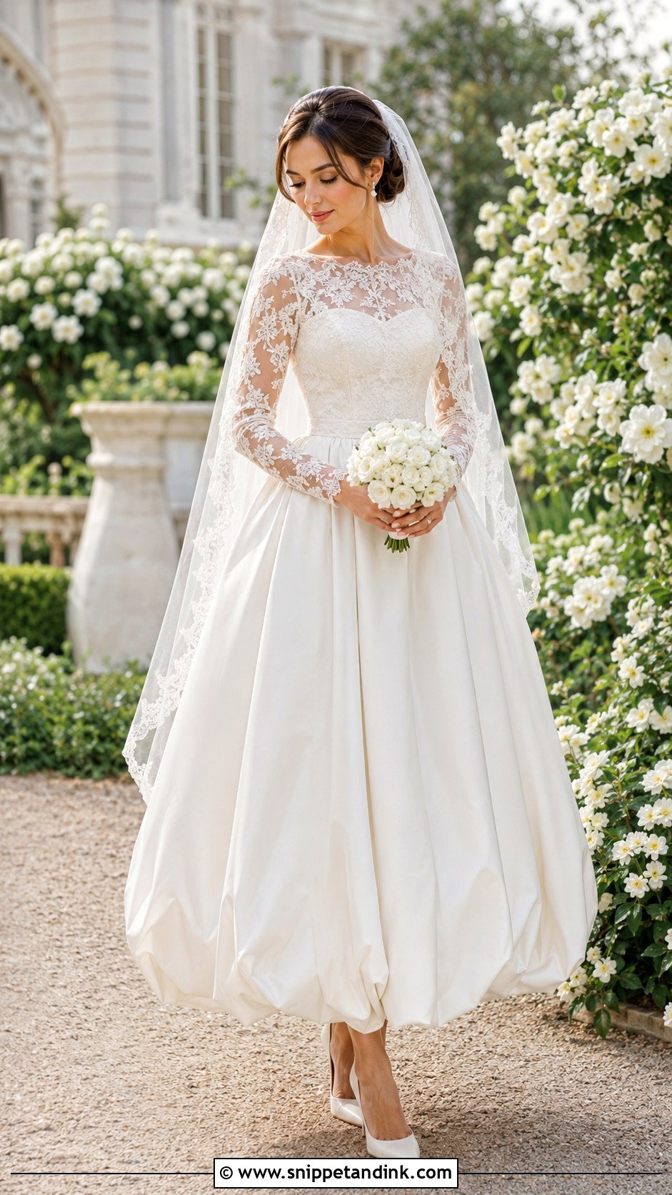 Lace Balloon Wedding Dress - Snippet and Ink - 20 Balloon Wedding Dress Ideas