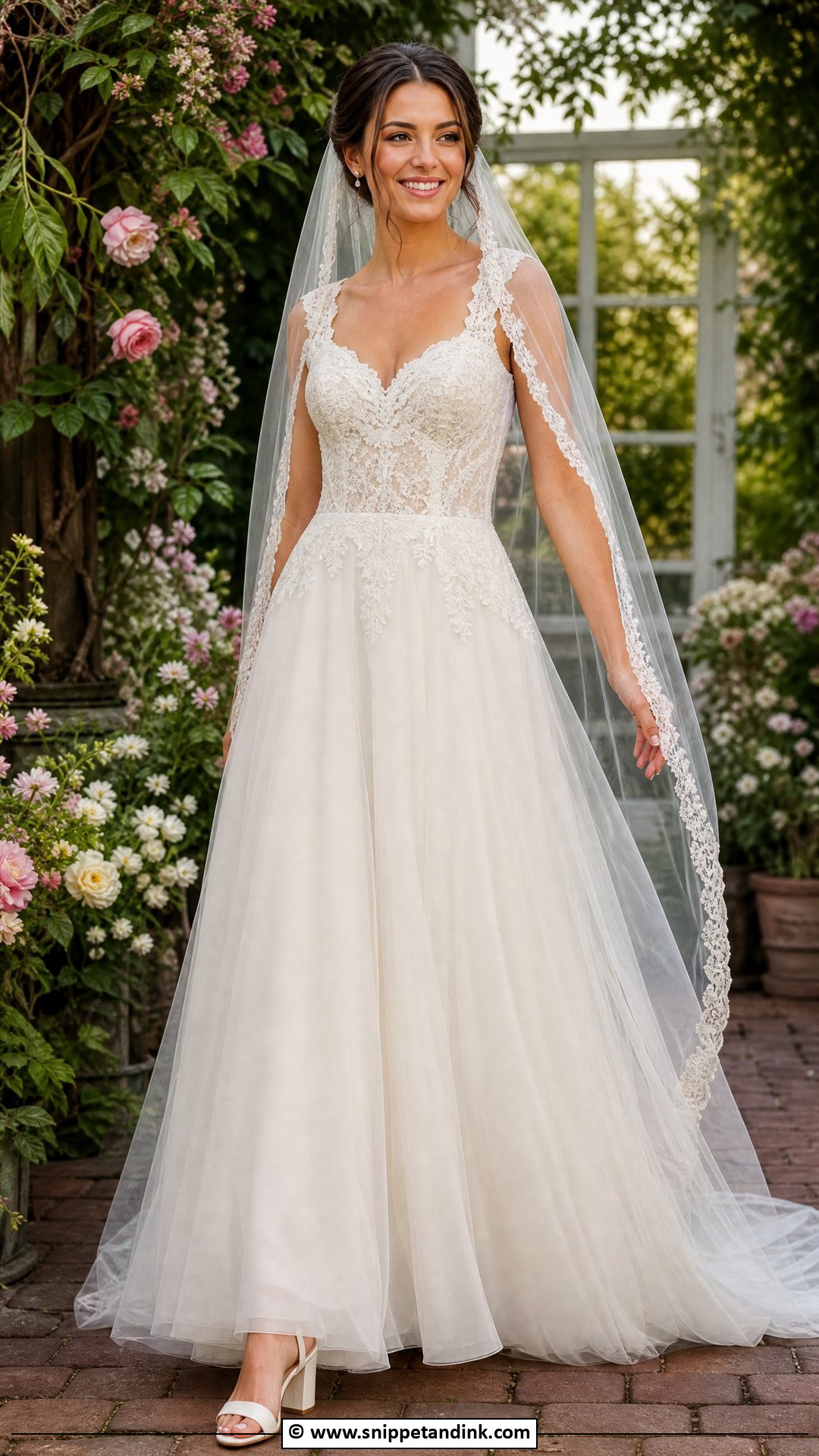 Lace Basque Waist Wedding Dress - Snippet and Ink - 35 Basque Waist Wedding Dress Ideas