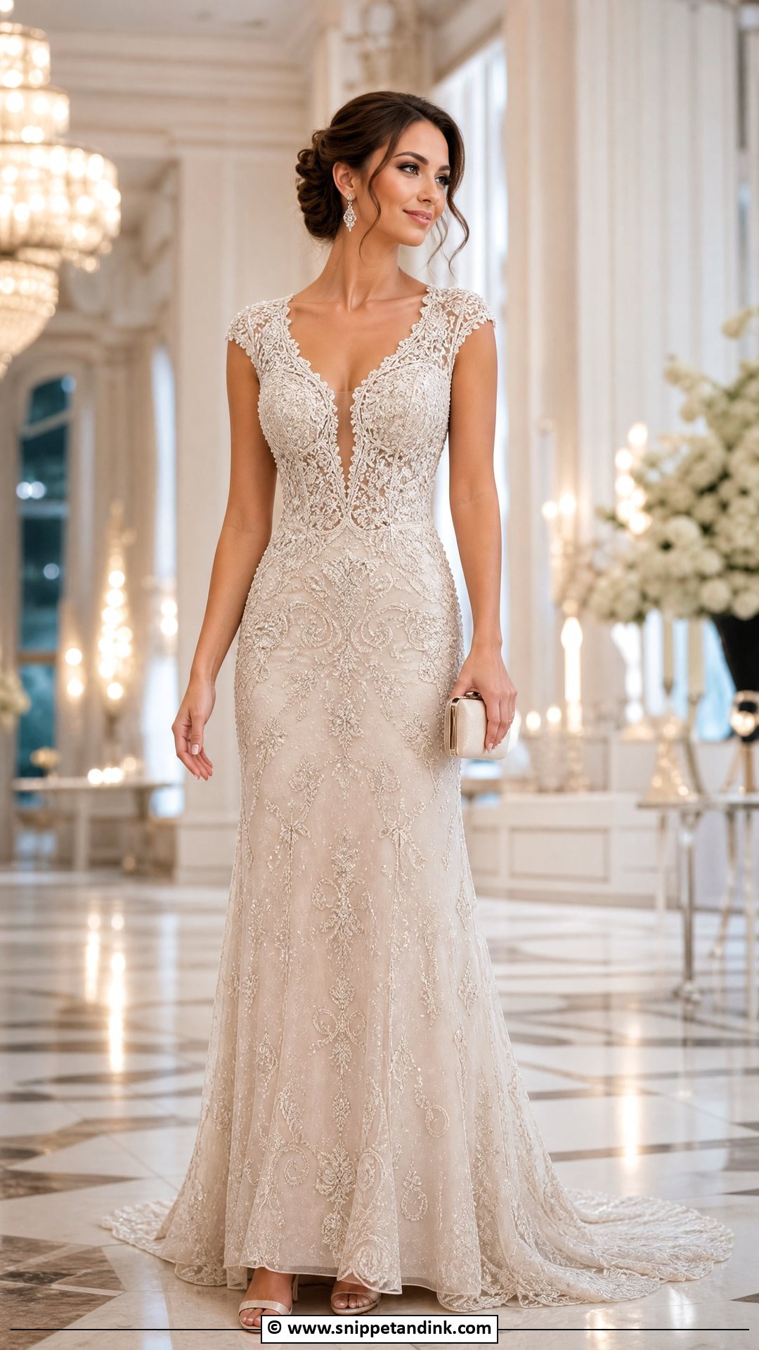 Lace Beaded Gown For Wedding - Snippet and Ink - 35 Latest Lace Styles for Wedding