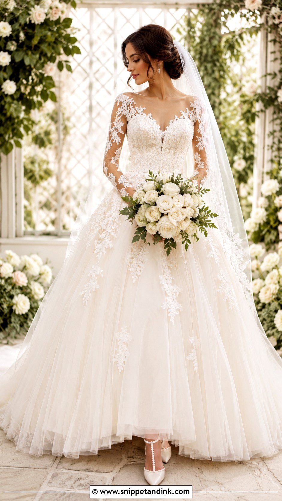 Lace Big Skirt Wedding Dress - Snippet and Ink - 20 Big Skirt Wedding Dress Ideas