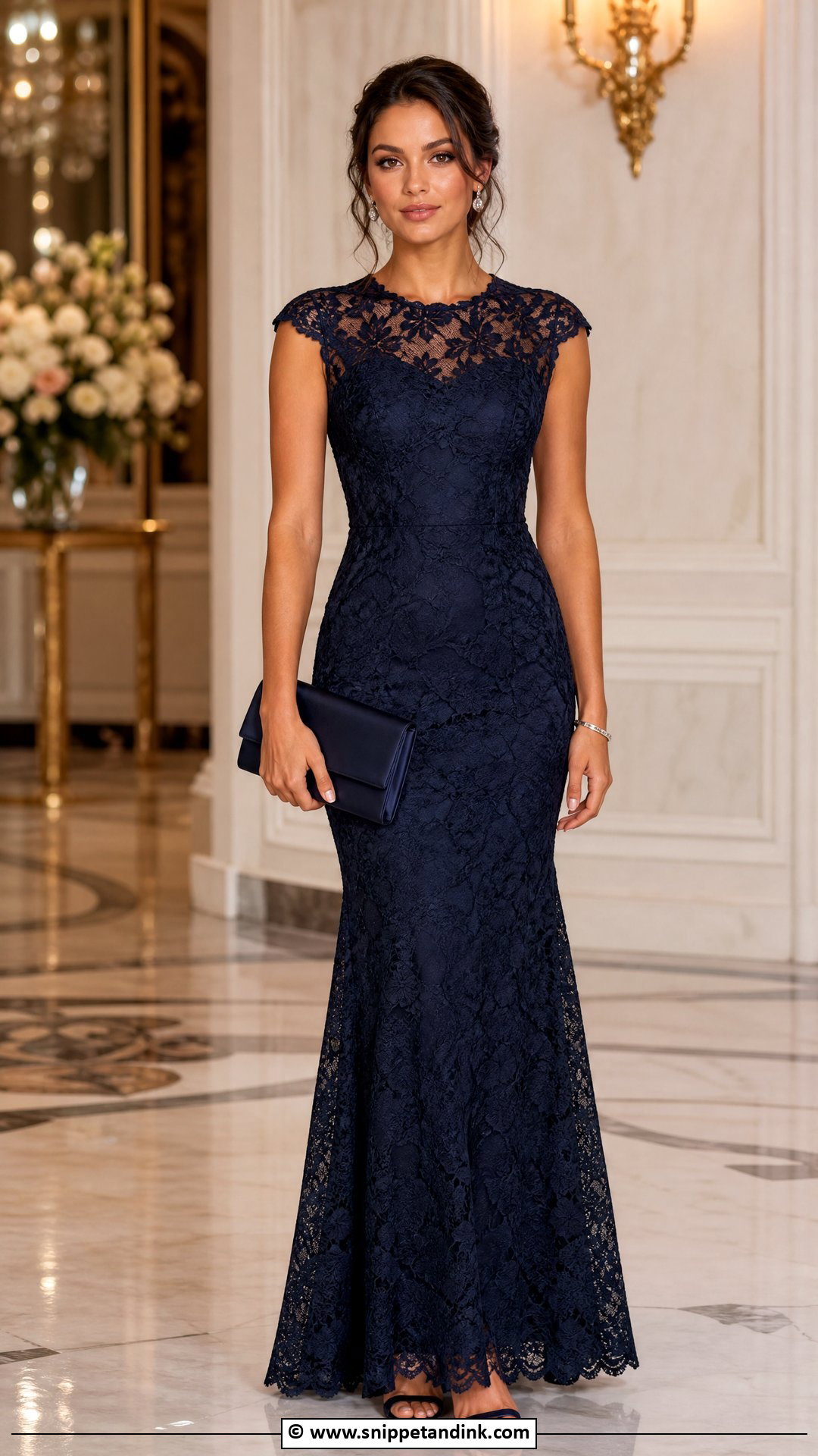Lace Black Tie Wedding Guest Gown - Snippet and Ink - 35 Lace Styles for Wedding