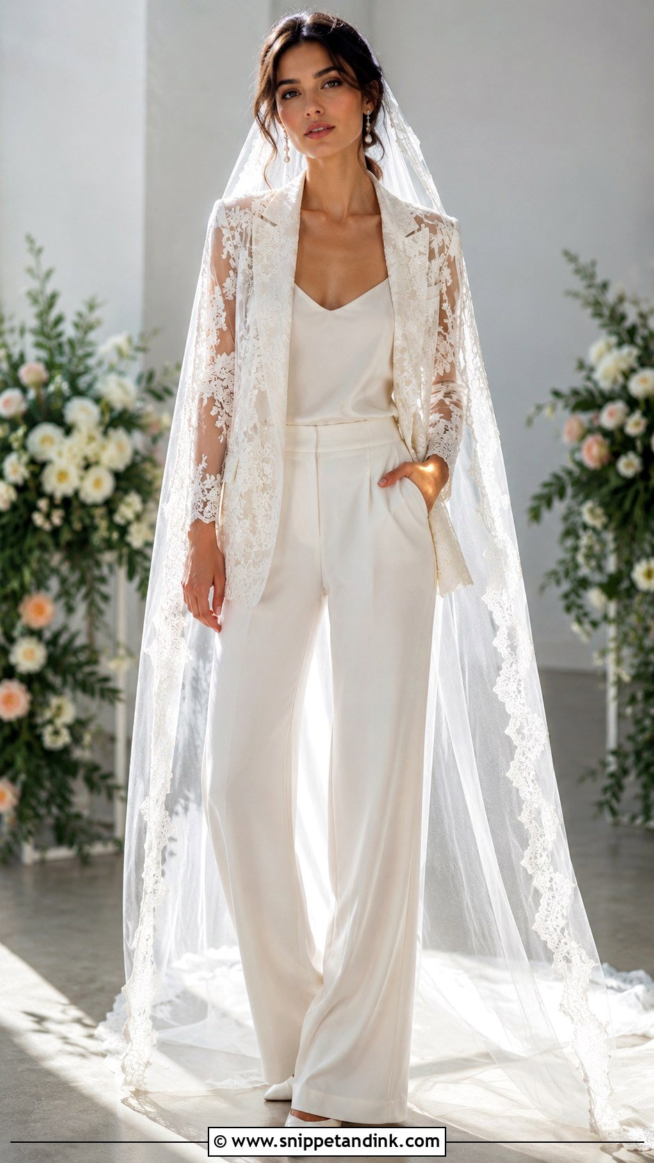 Lace Blazer Bridal Suit - Snippet and Ink - 20 Bridal Suit Design Ideas
