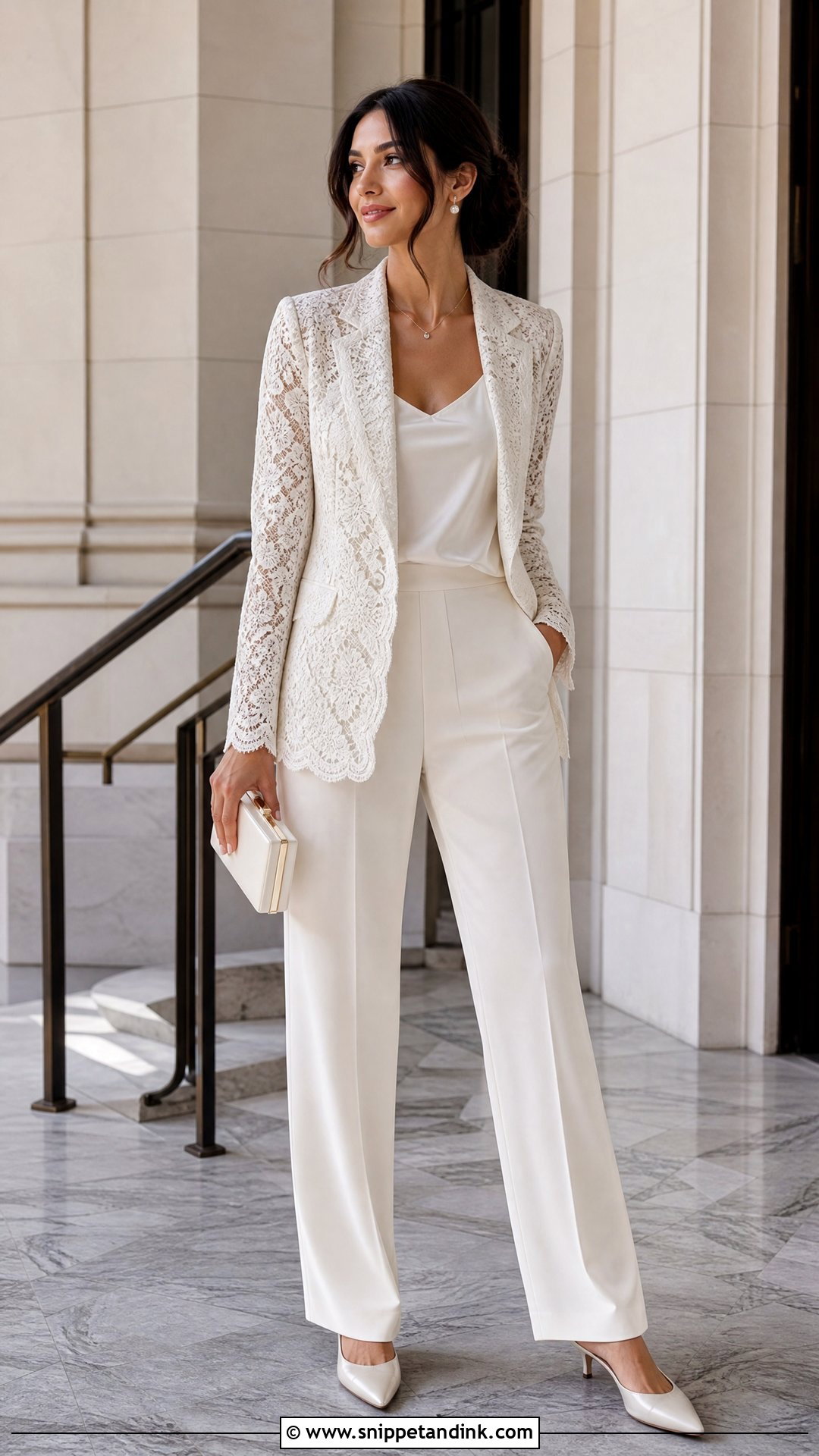Lace Blazer Wedding Pant Suit - Snippet and Ink - 20 Wedding Pant Suits for Women