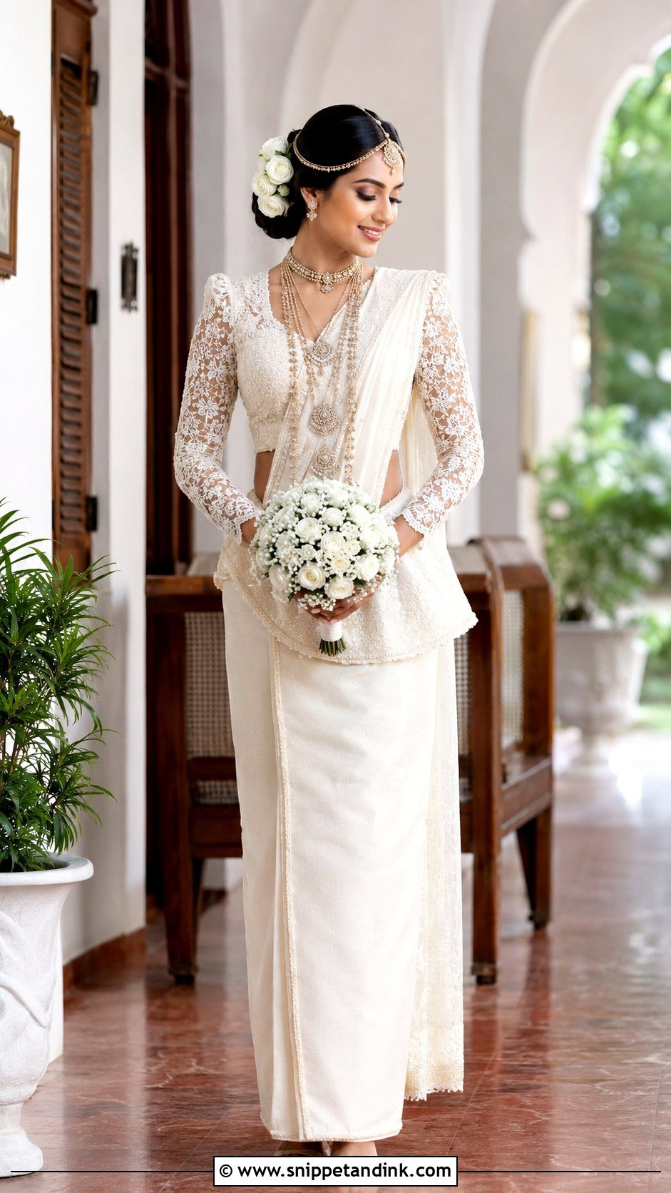 Lace Blouse Kandyan Bride - Snippet and Ink - 20 Kandian Bride Sri Lanka Ideas